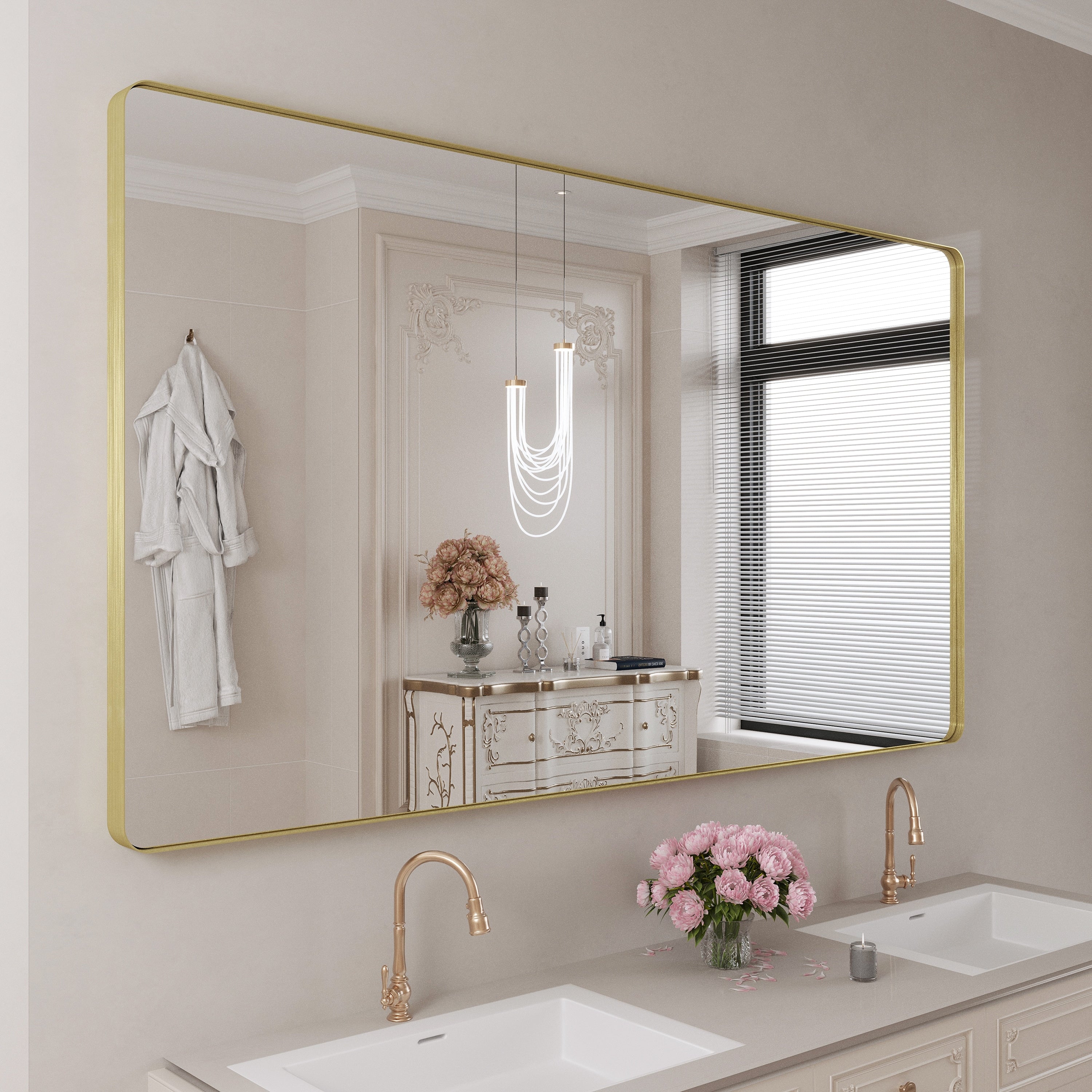 Framed Wall Mounted Bathroom Vanity Mirror