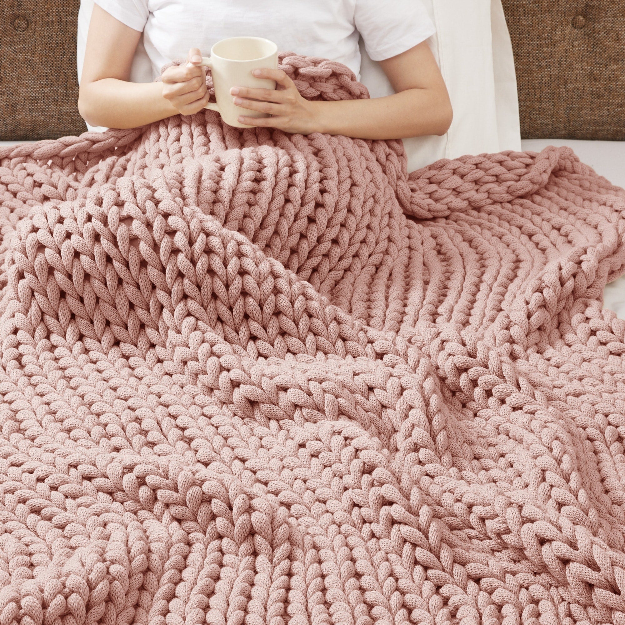 Madison Park Hand Made Chunky Double Knit Throw Blanket