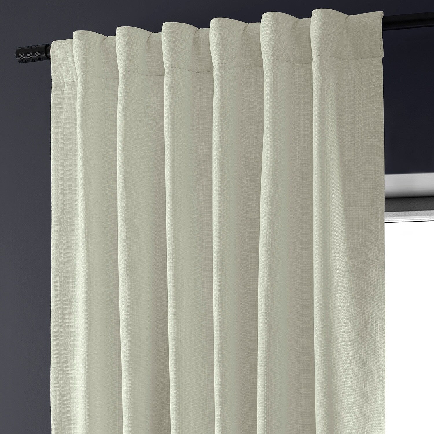 Exclusive Fabrics Faux Linen 100% Blackout Curtains Heat and Light Blocking - (1 Panel)