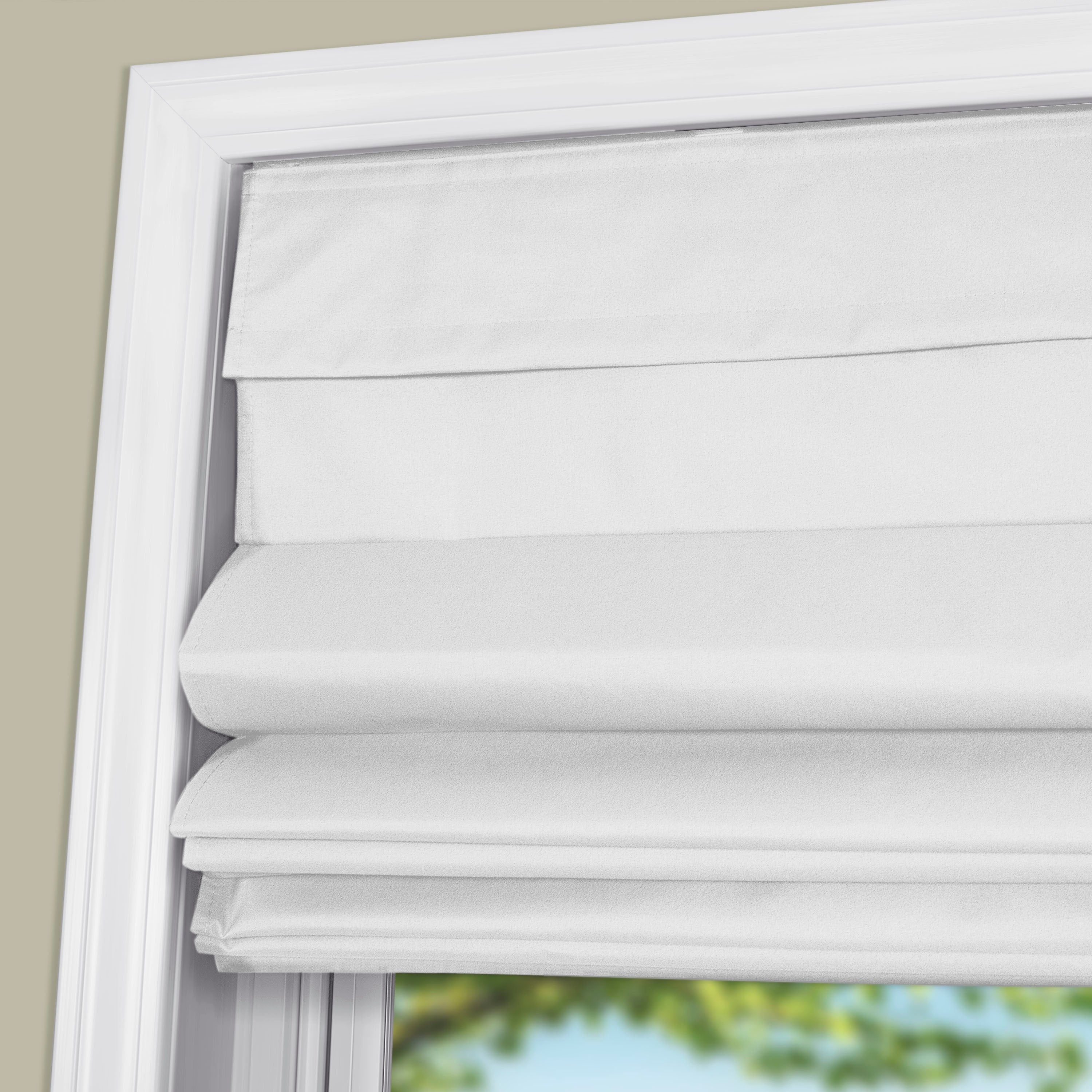 Arlo Blinds White Room Darkening Cordless Lift Fabric Roman Shades