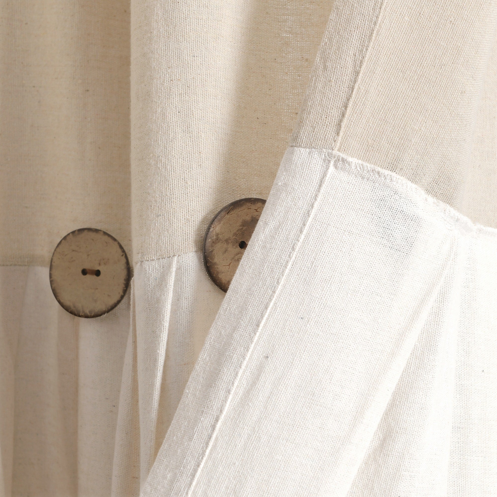 Lush Decor Linen Button Single Panel Window Curtain