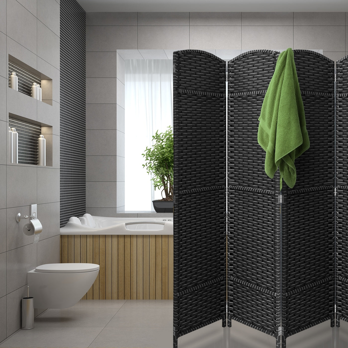 Room Divider Folding Privacy Screen Tall Partition Foldable Wall Panel