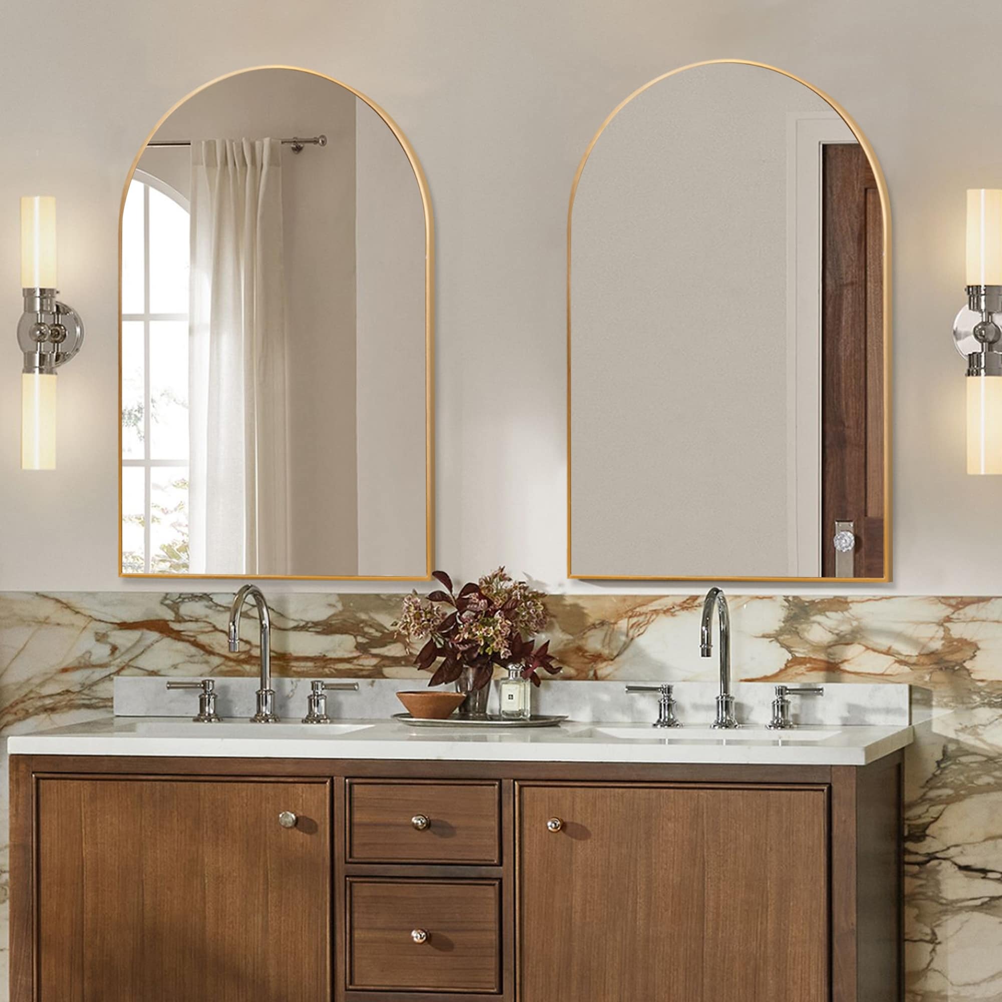 36x 24 2 Pack Arched Bathroom Vanity Mirror,Wall Mounted Mirror