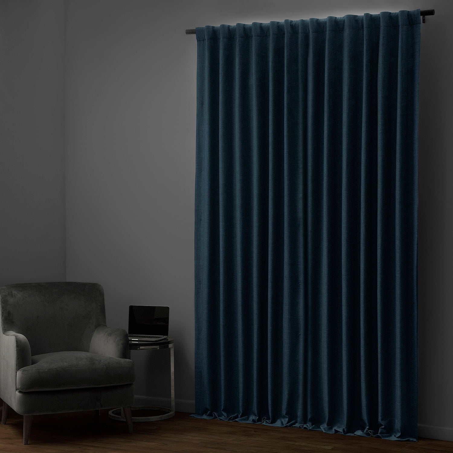 Exclusive Fabrics Faux Linen 100% Blackout Curtains Heat and Light Blocking - (1 Panel)