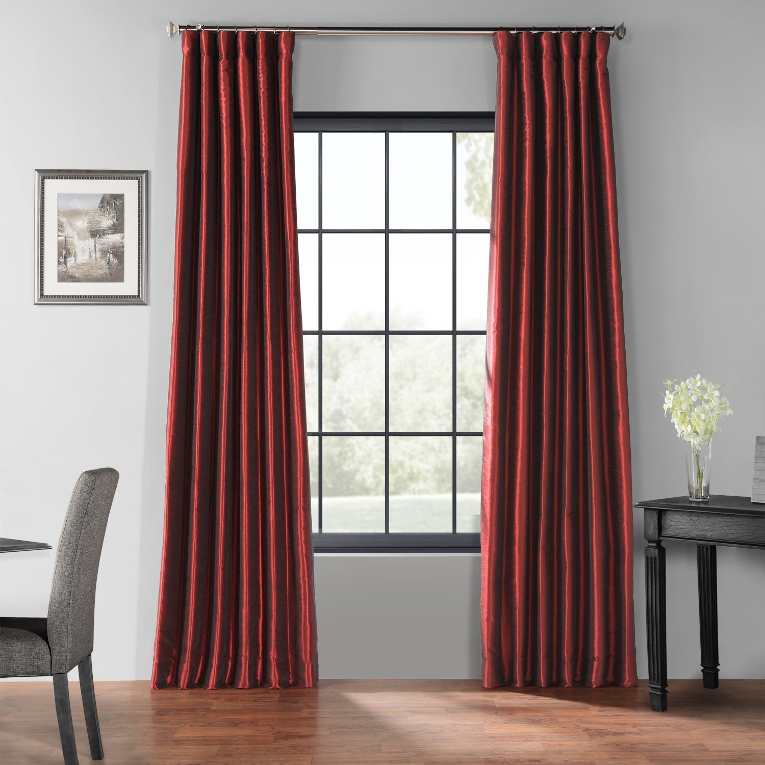 Exclusive Fabrics Textured Faux Dupioni Silk Thermal Blackout Curtains (1 Panel)