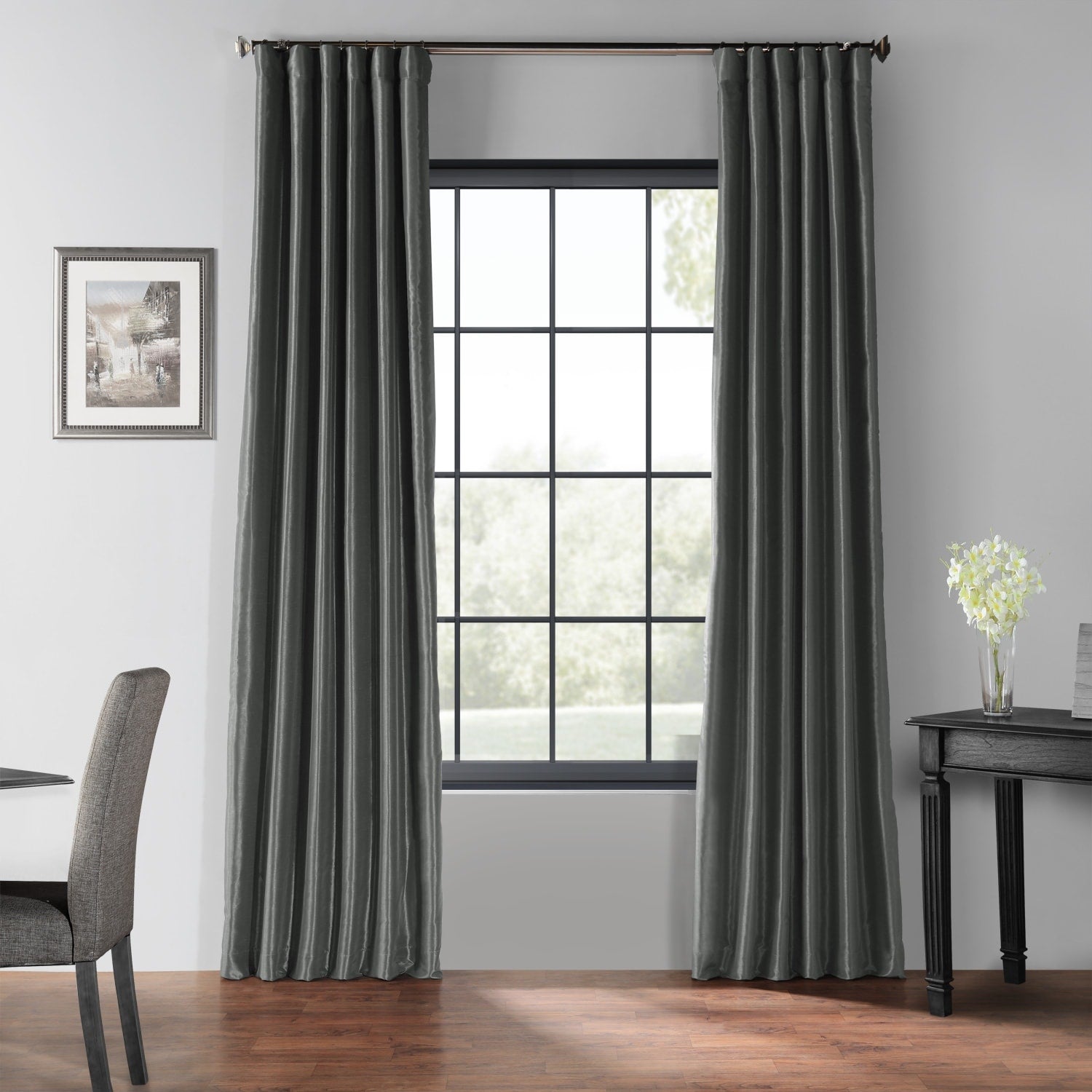 Exclusive Fabrics Textured Faux Dupioni Silk Thermal Blackout Curtains (1 Panel)