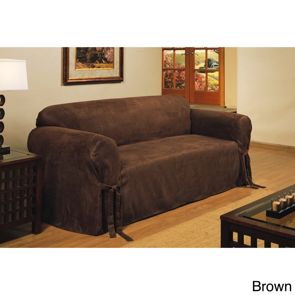 Classic Slipcovers Microfiber Velvet Sofa Slipcover