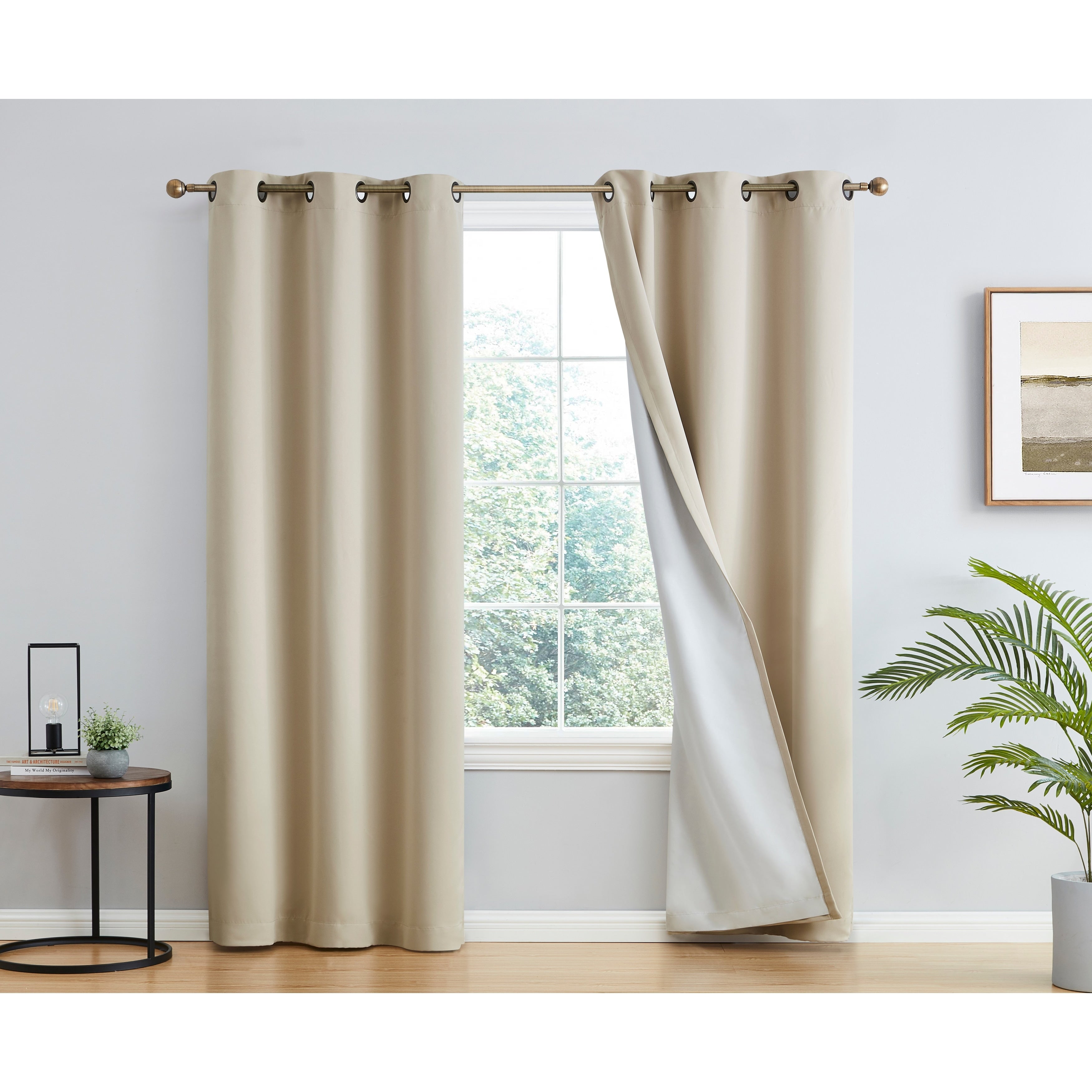 Dakota Complete Blackout Drapery Heavy Thermal Insulated Efficient Window Curtain Grommet Panels, 2 Panels