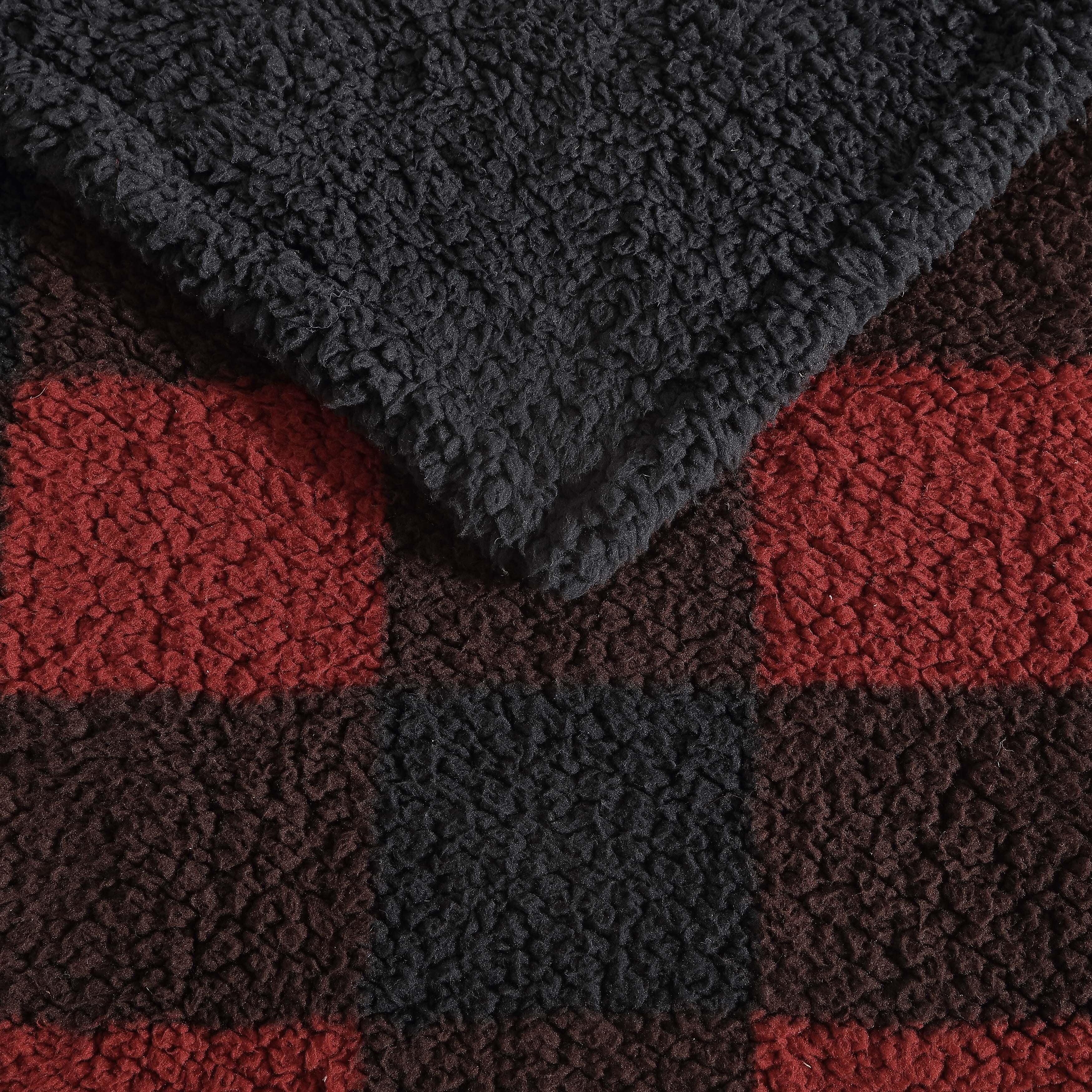 Eddie Bauer Printed Faux Shearling- Reversible Throw Blankets