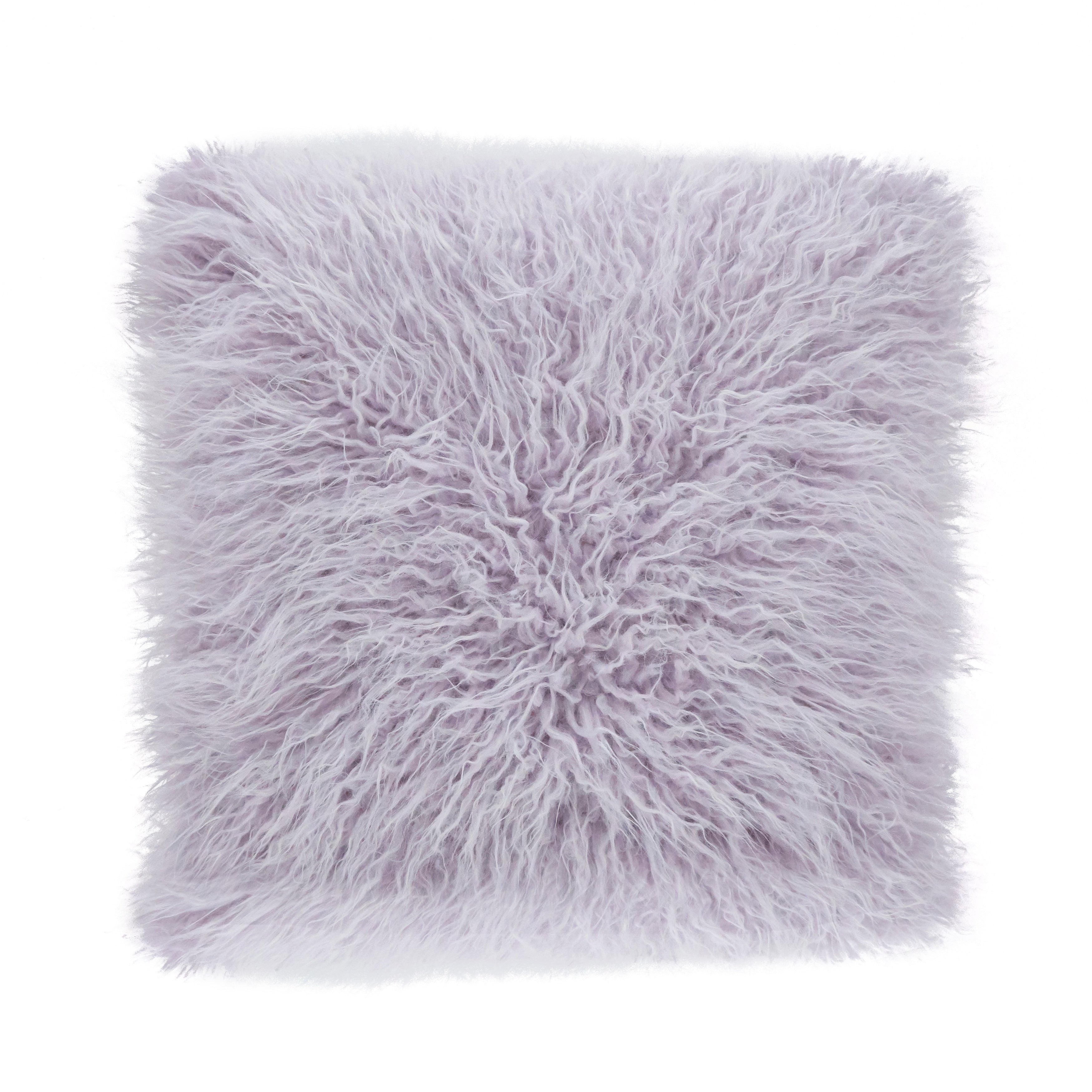 Mongolian Shaggy Faux Fur Throw Pillow