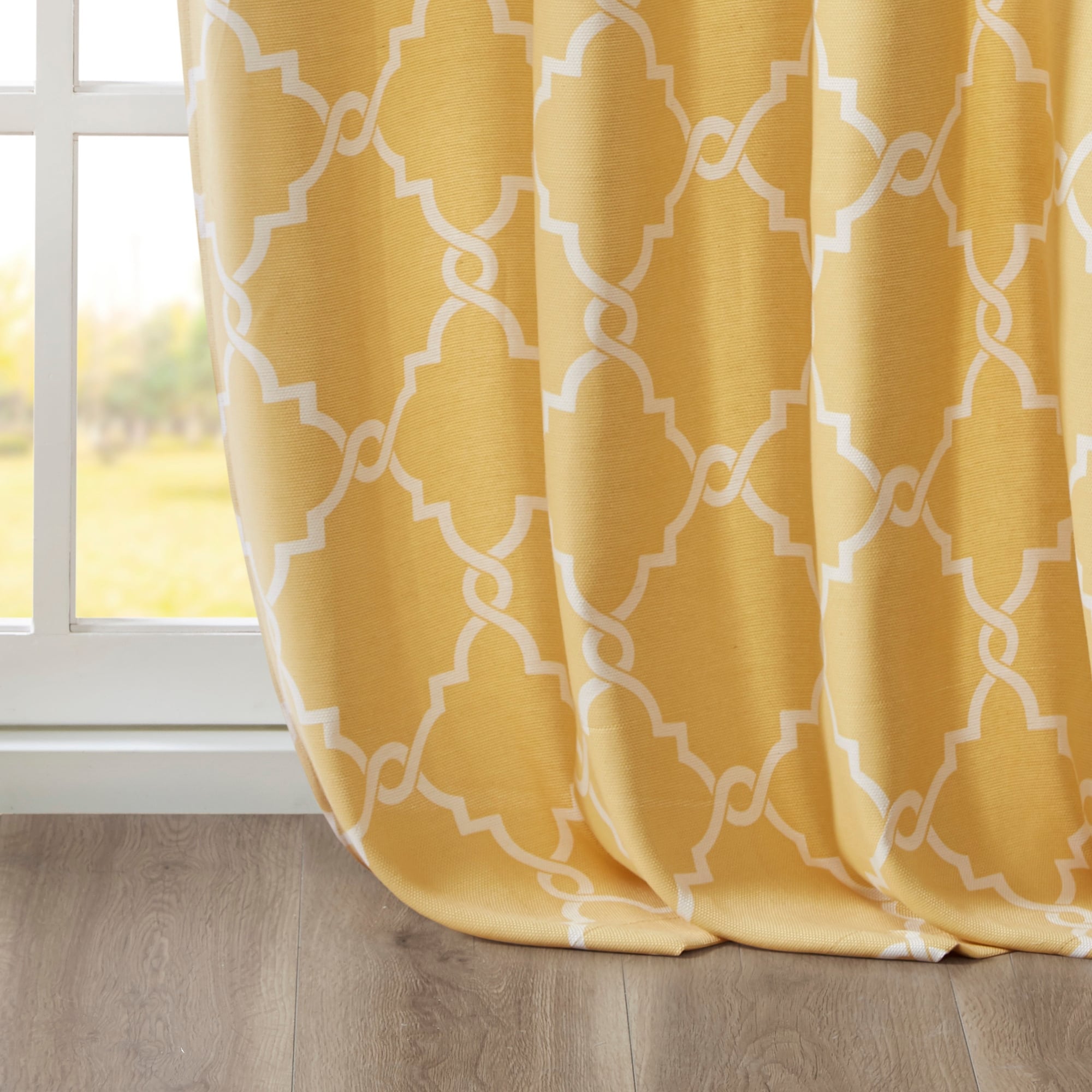 Madison Park Westmont Fretwork Print Grommet Top Window Single Curtain Panel