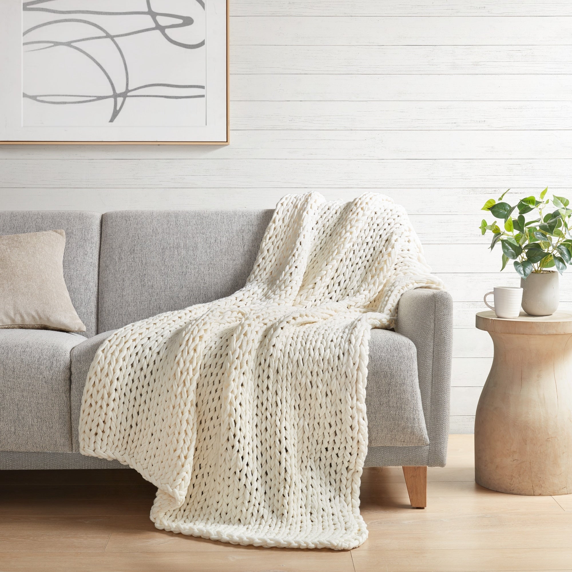 Madison Park Hand Made Chunky Double Knit Throw Blanket