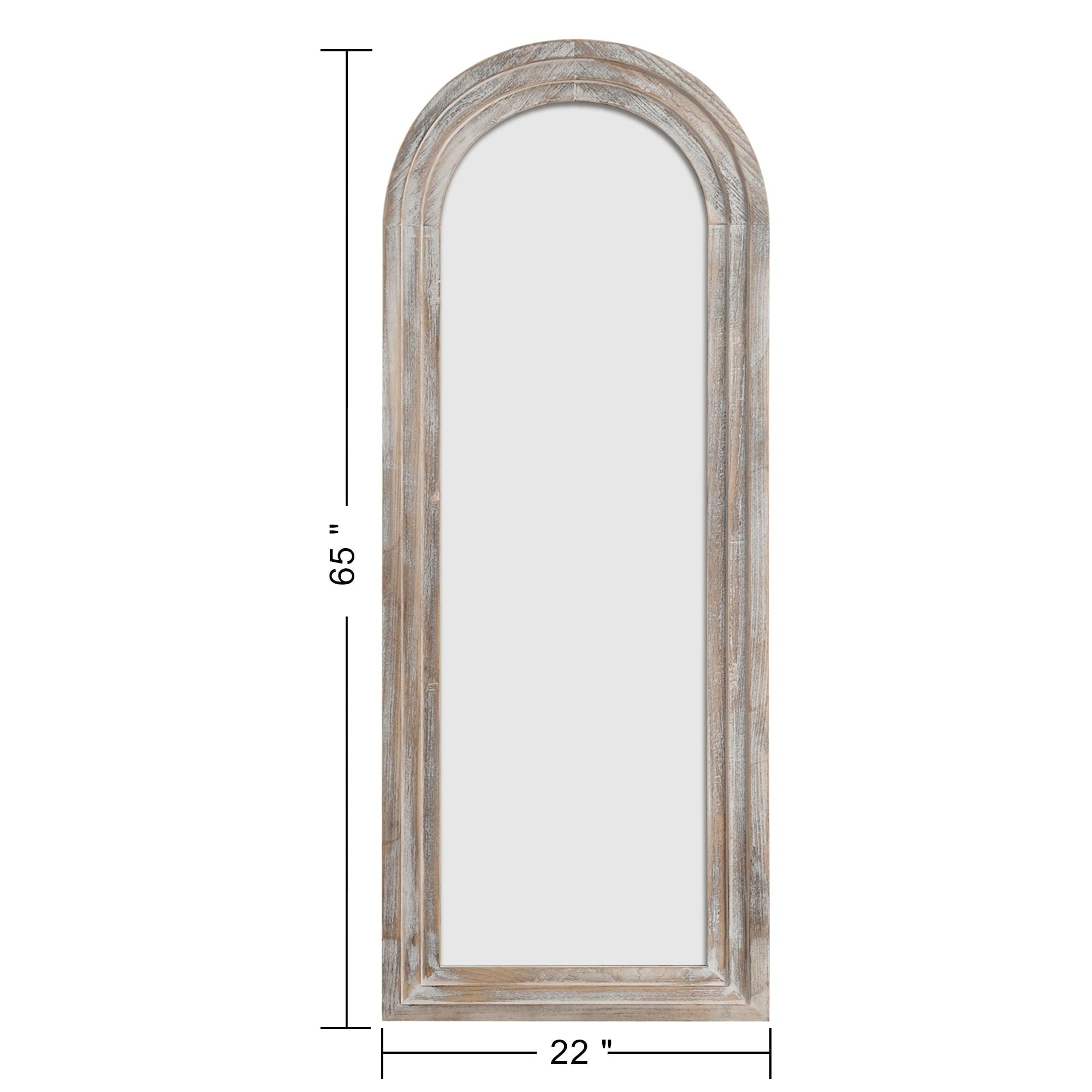 Dovelina Rustic Arched Distressed Wood Mirror Full-length Floor Mirror