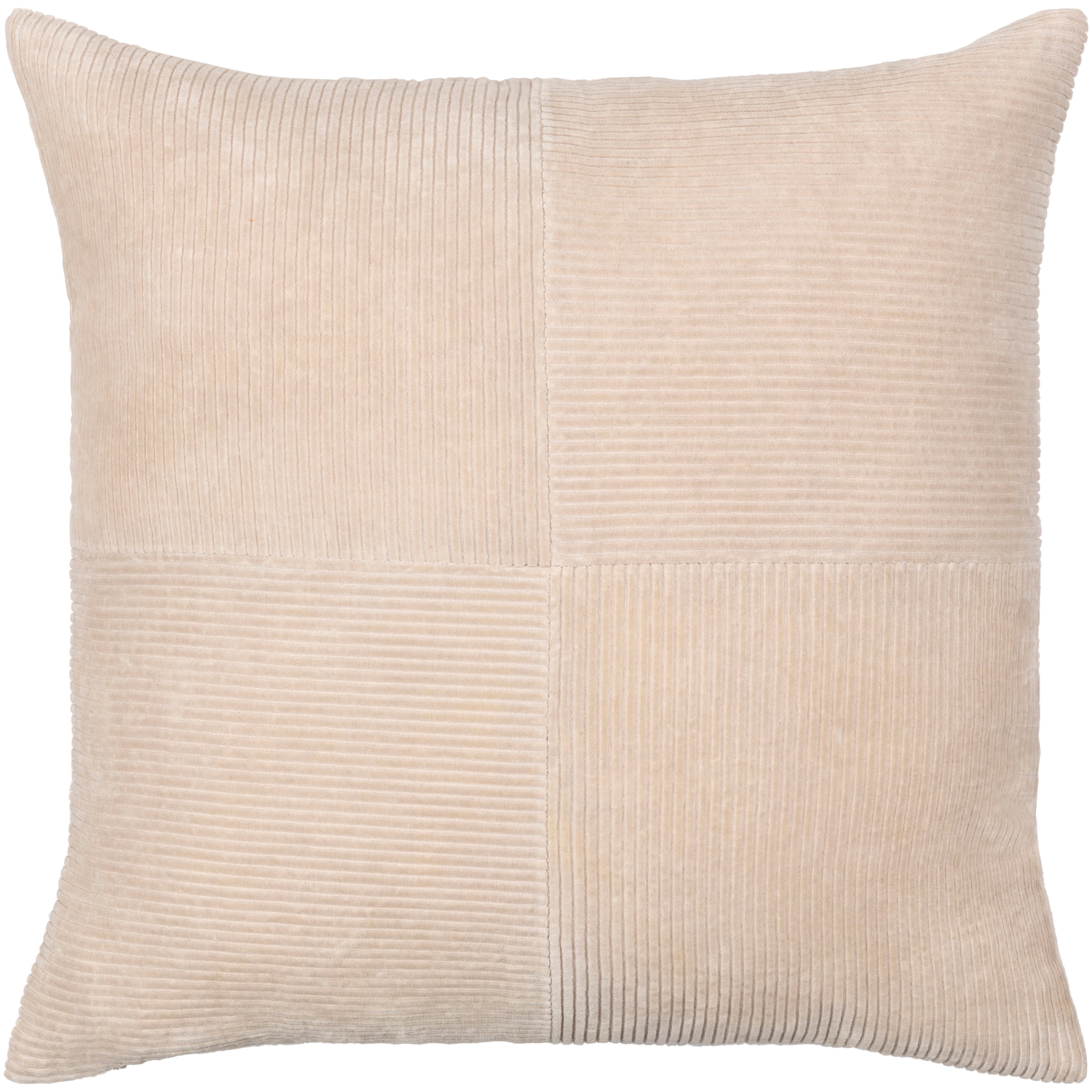 Livabliss Erica Simple Soft Blocked Corduroy Throw Pillow