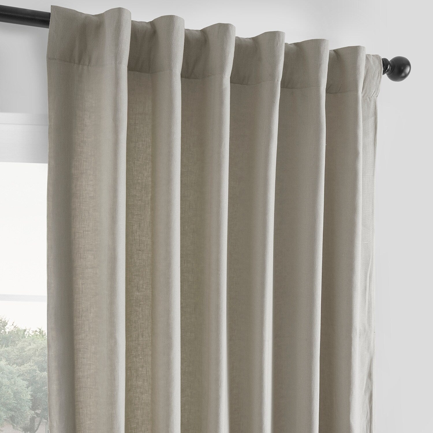 Exclusive Fabrics French Linen Room Darkening Curtains Panel - Elegant luxurious Drapes (1 Panel)