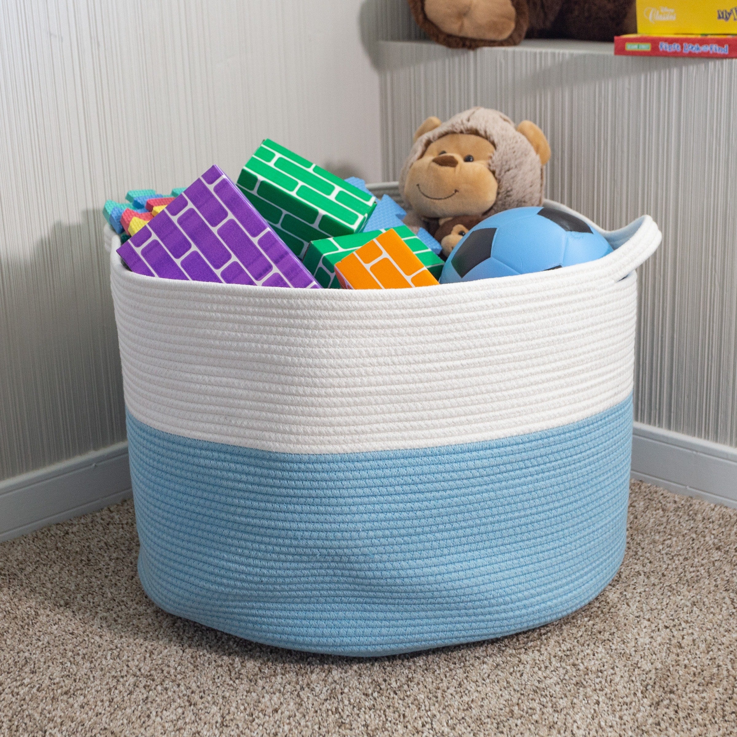 Extra-Large Basket - Cotton Rope Basket with Handles - Baskets for Organizing by Home-Complete