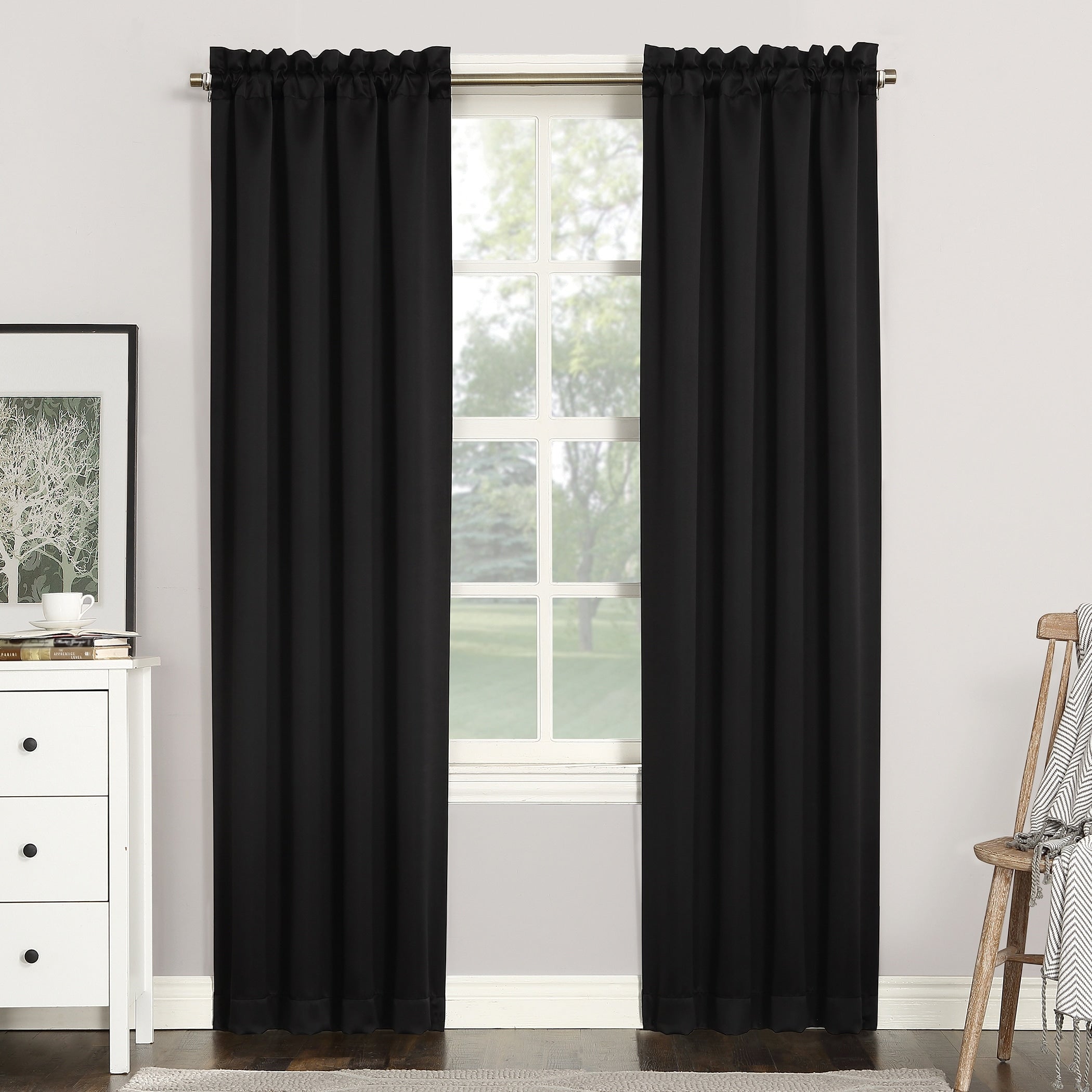 Sun Zero Hayden Energy Saving Blackout Rod Pocket 1-Piece Curtain Panel, Single Panel