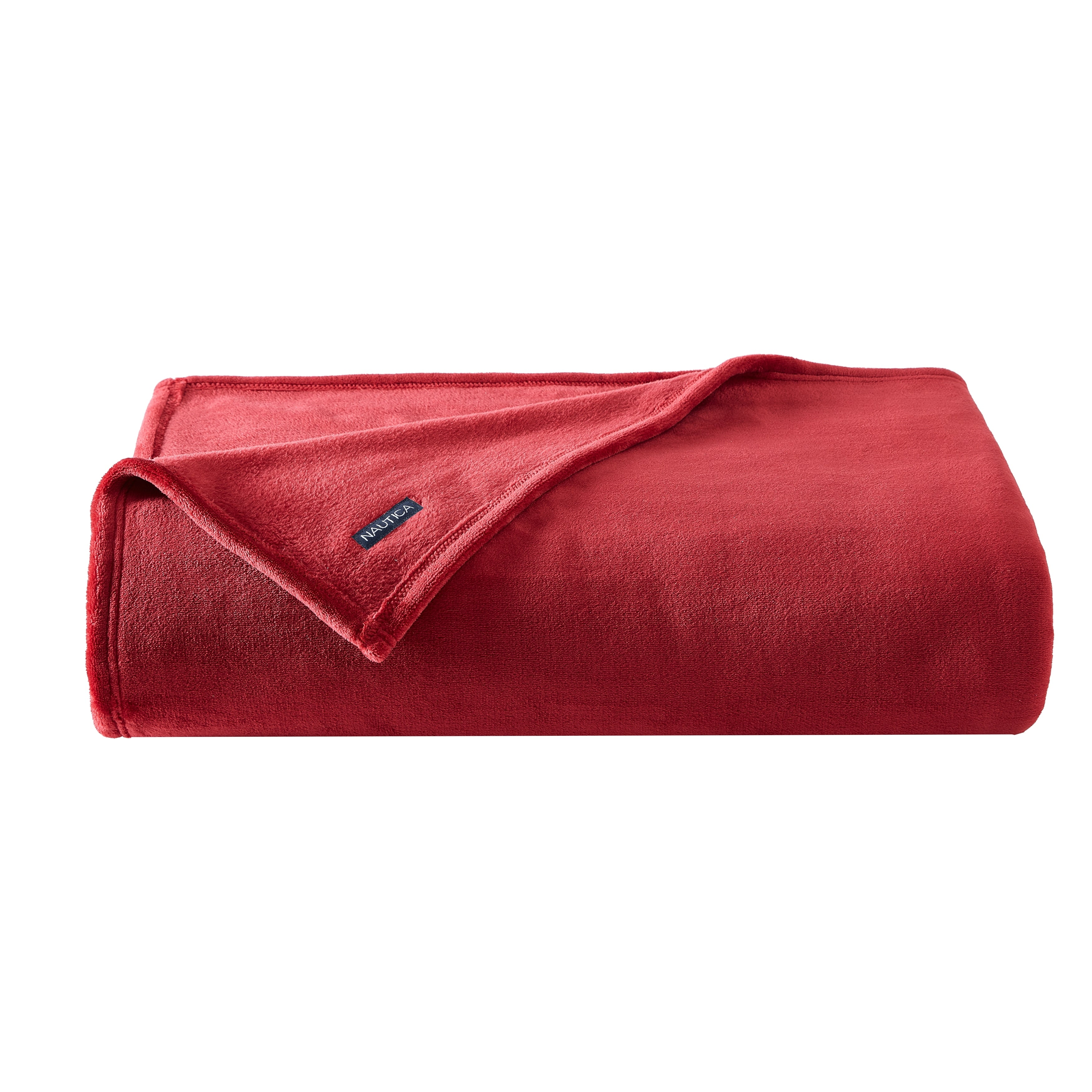 Nautica Solid Ultra Soft Plush Fleece Bed Blanket