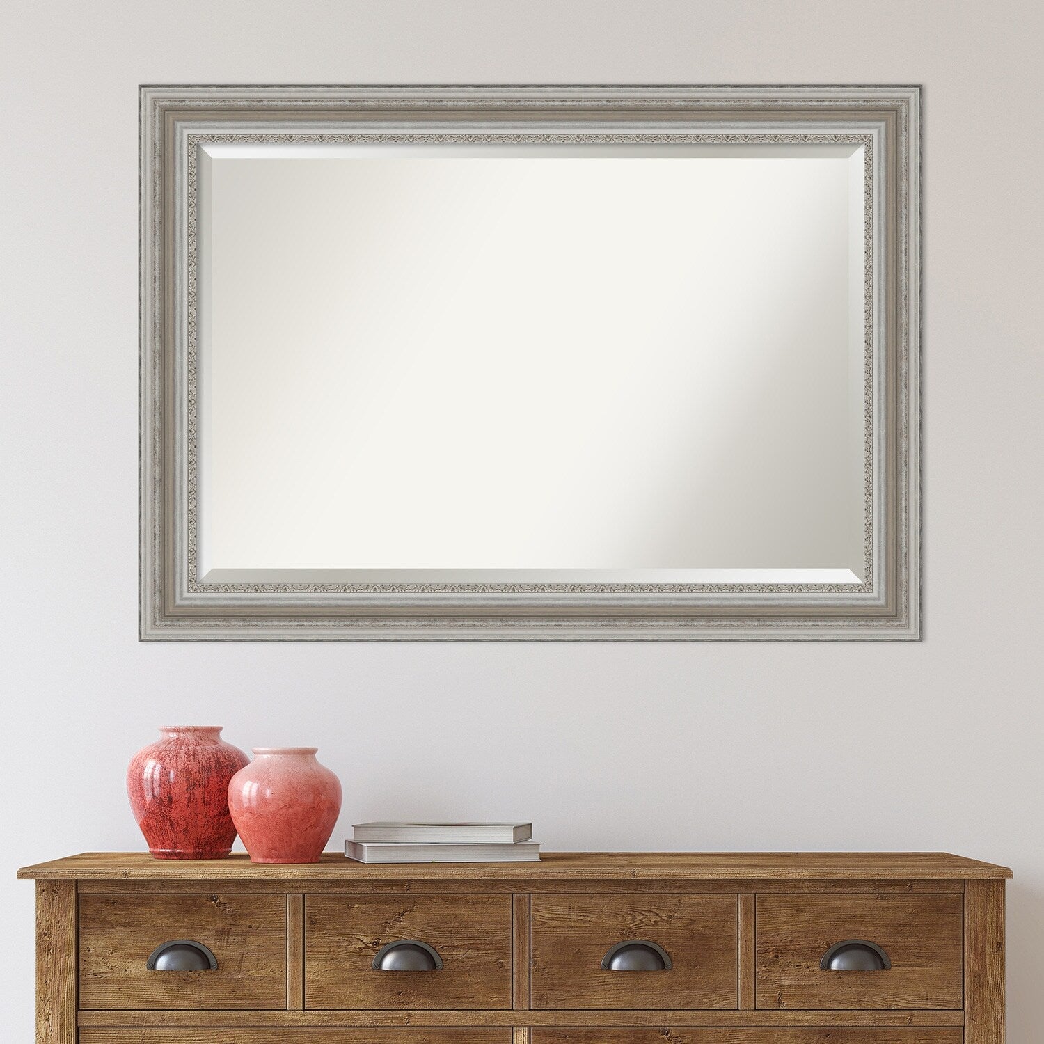 Beveled Bathroom Wall Mirror - Parlor Silver Frame