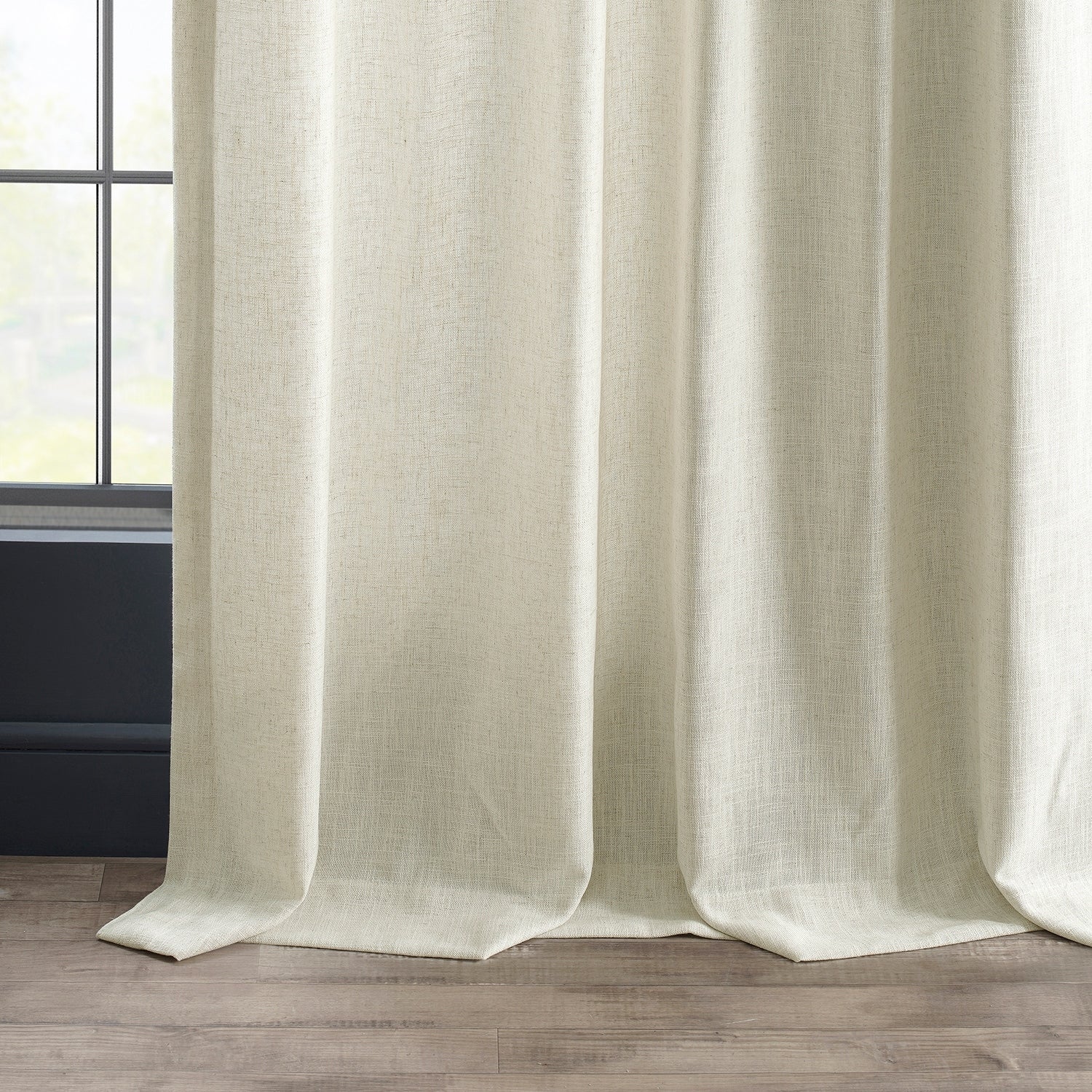 Exclusive Fabrics Heavy Faux Linen Light Filtering Curtains For Bedroom, Living Room (1 Panel)