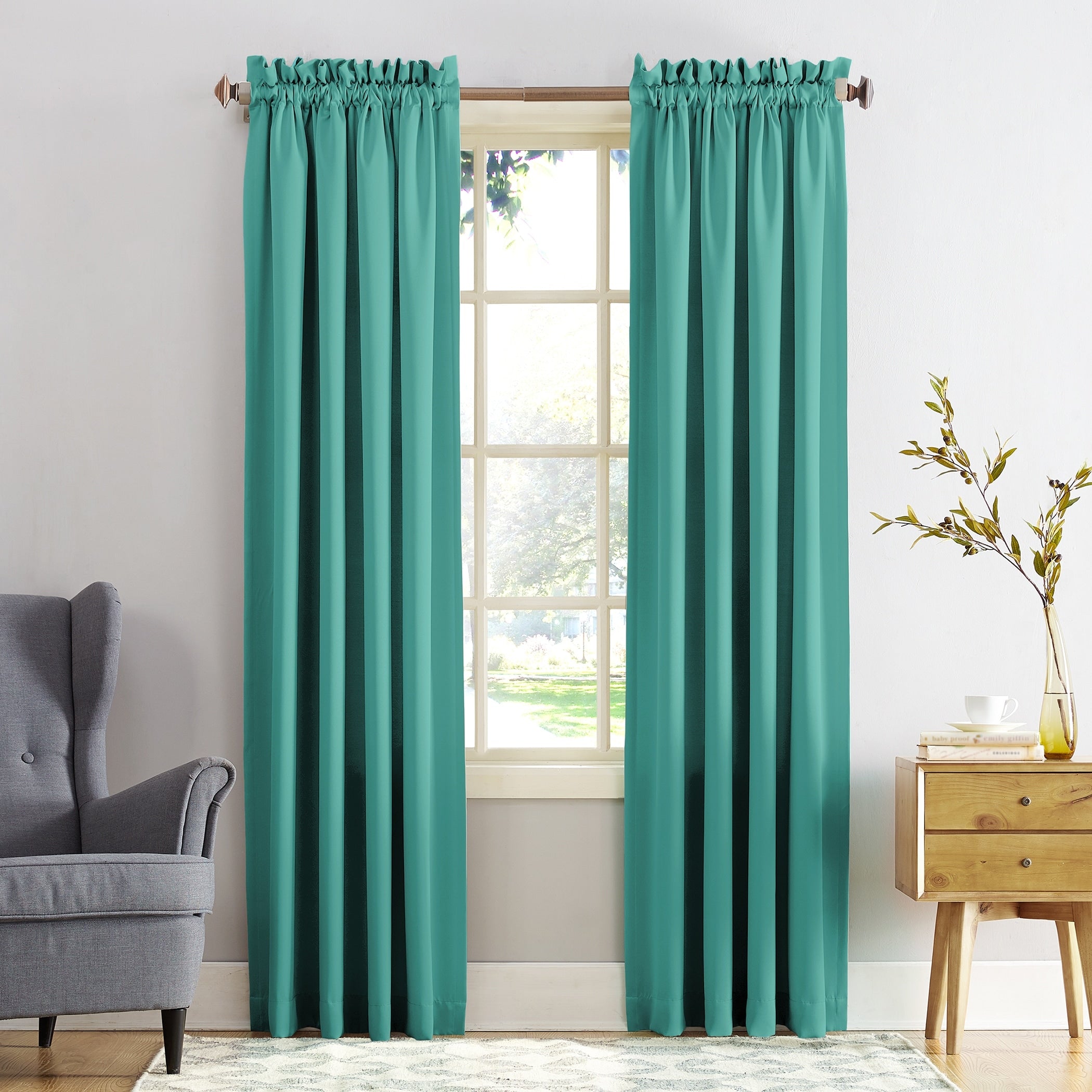 Porch & Den Inez Room Darkening Window Curtain Panel and Valance, Single Panel