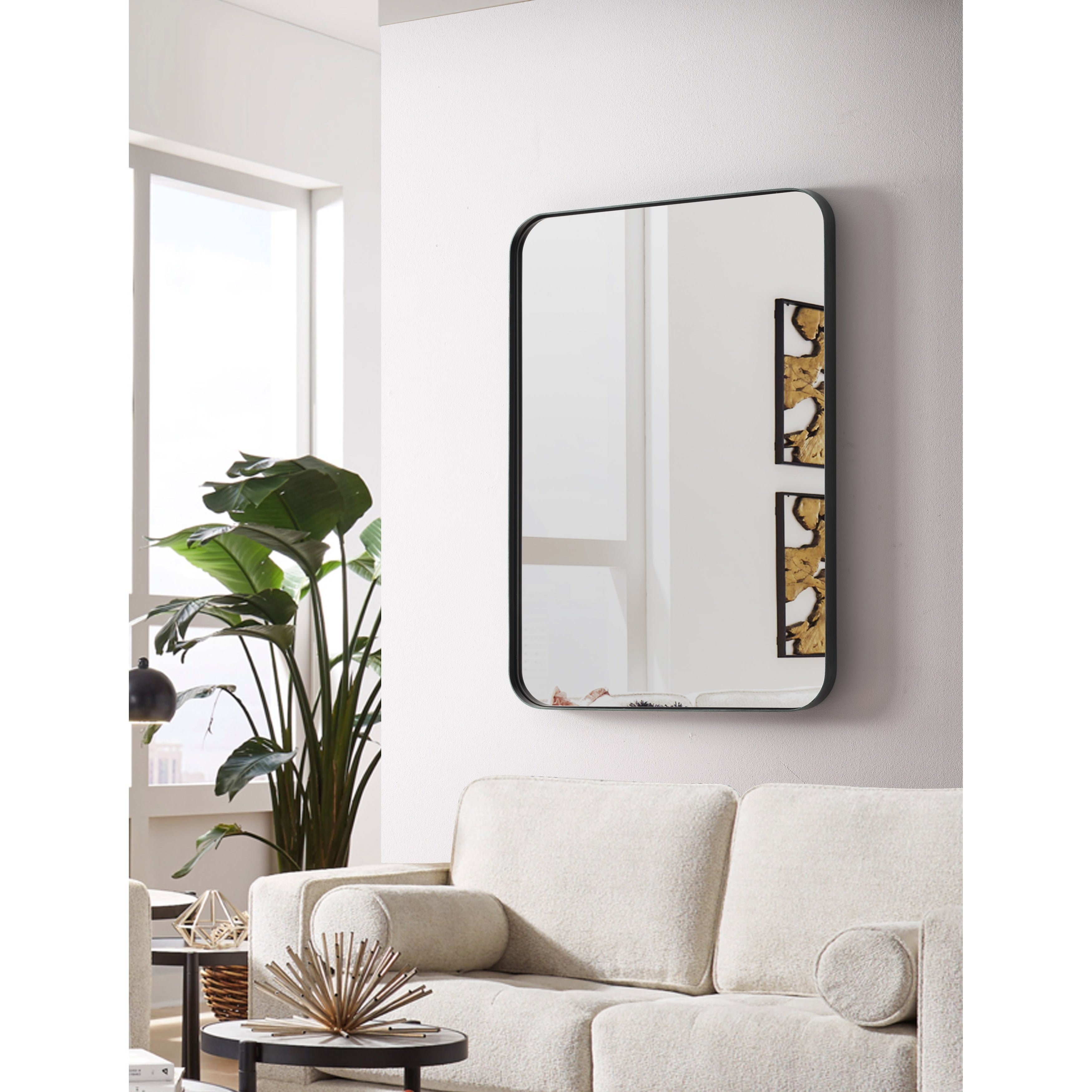 STAR Black Rectangular Wall and Bathroom Mirror - 24x36 Inches