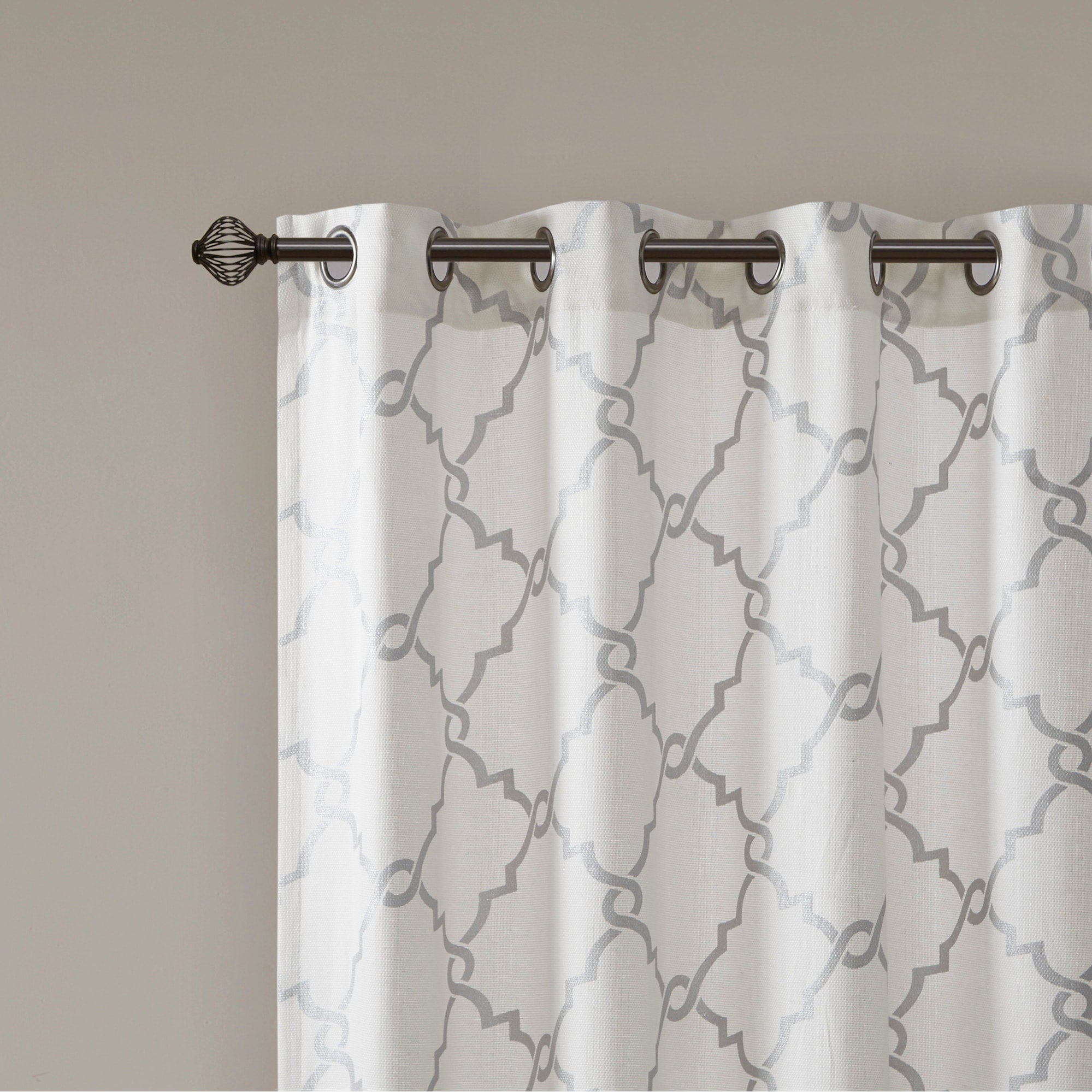 Madison Park Westmont Fretwork Print Grommet Top Window Single Curtain Panel