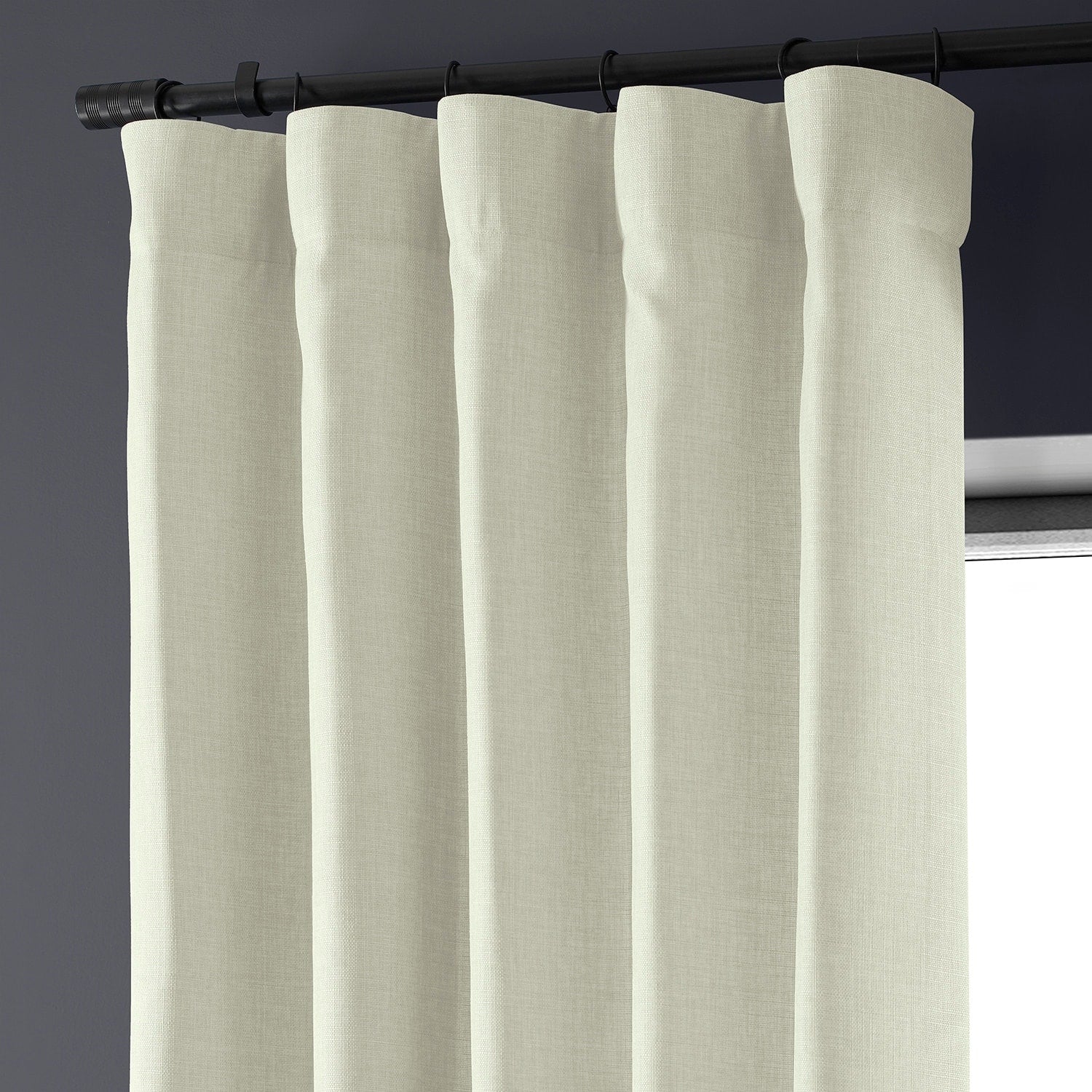 Exclusive Fabrics Italian Faux Linen Room Darkening Curtains for Bedroom & Living Room Curtains - Single Panel Window Curtains