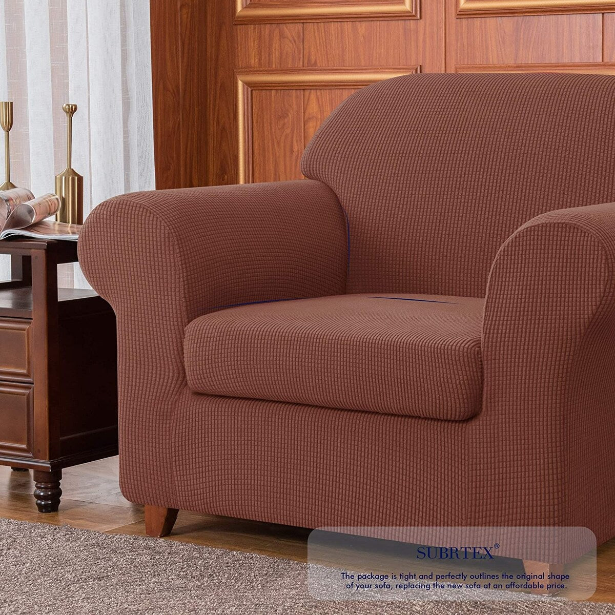 Subrtex 2 Piece Armchair Slipcover Stretch Spandex Furniture Protector