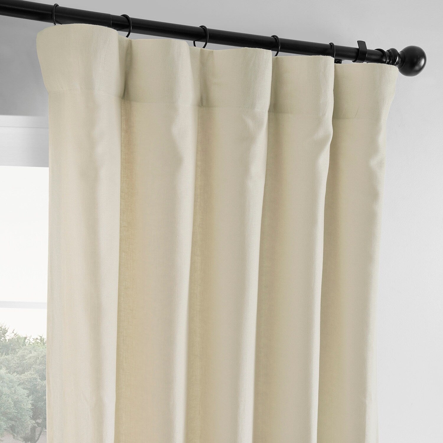 Exclusive Fabrics French Linen Room Darkening Curtains Panel - Elegant luxurious Drapes (1 Panel)