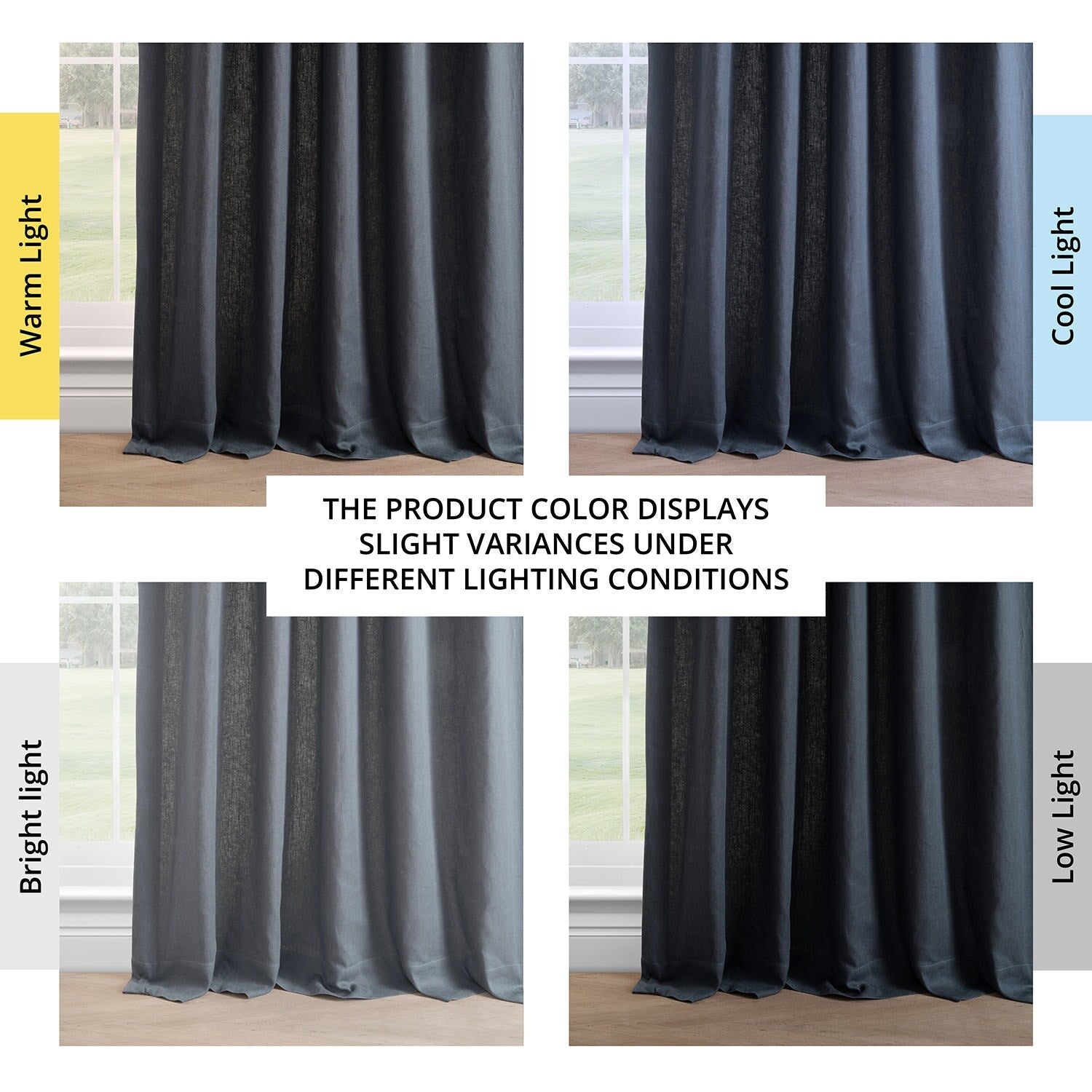 Exclusive Fabrics French Linen Room Darkening Curtains Panel - Elegant luxurious Drapes (1 Panel)