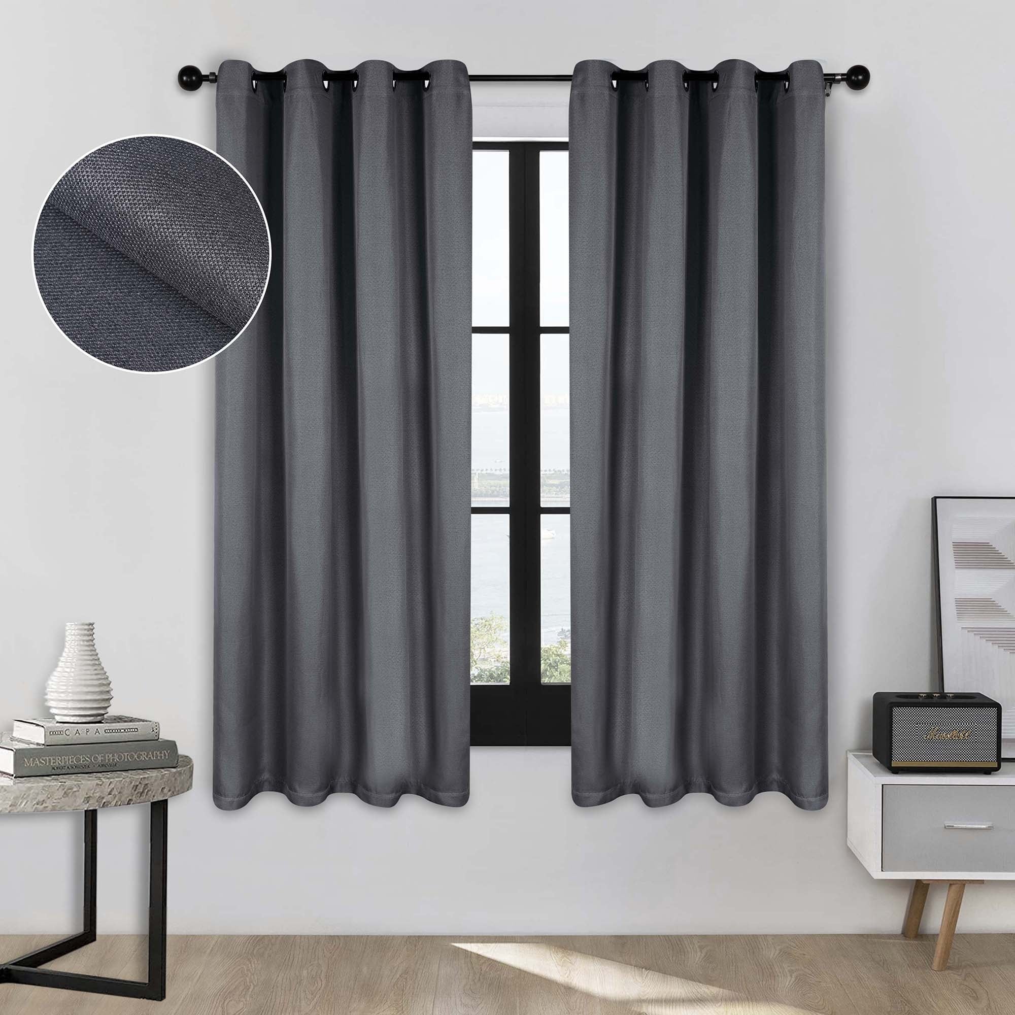 Superior Classic Linen Pattern Room Darkening Blackout Curtains, Rod Pocket or Grommets, Set of 2