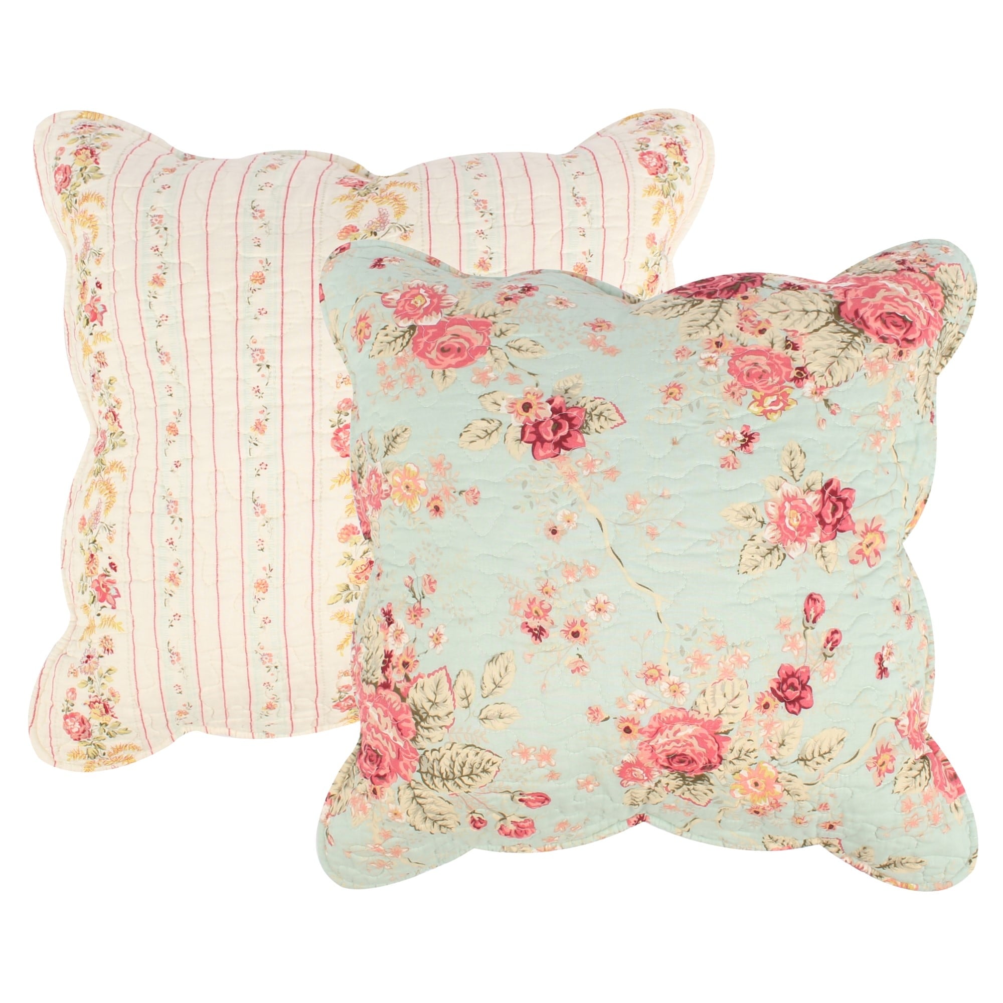 Greenland Home Fashions Antique Rose Shabby Chic Decorative Pillow Set (Set of 2 Pillows)