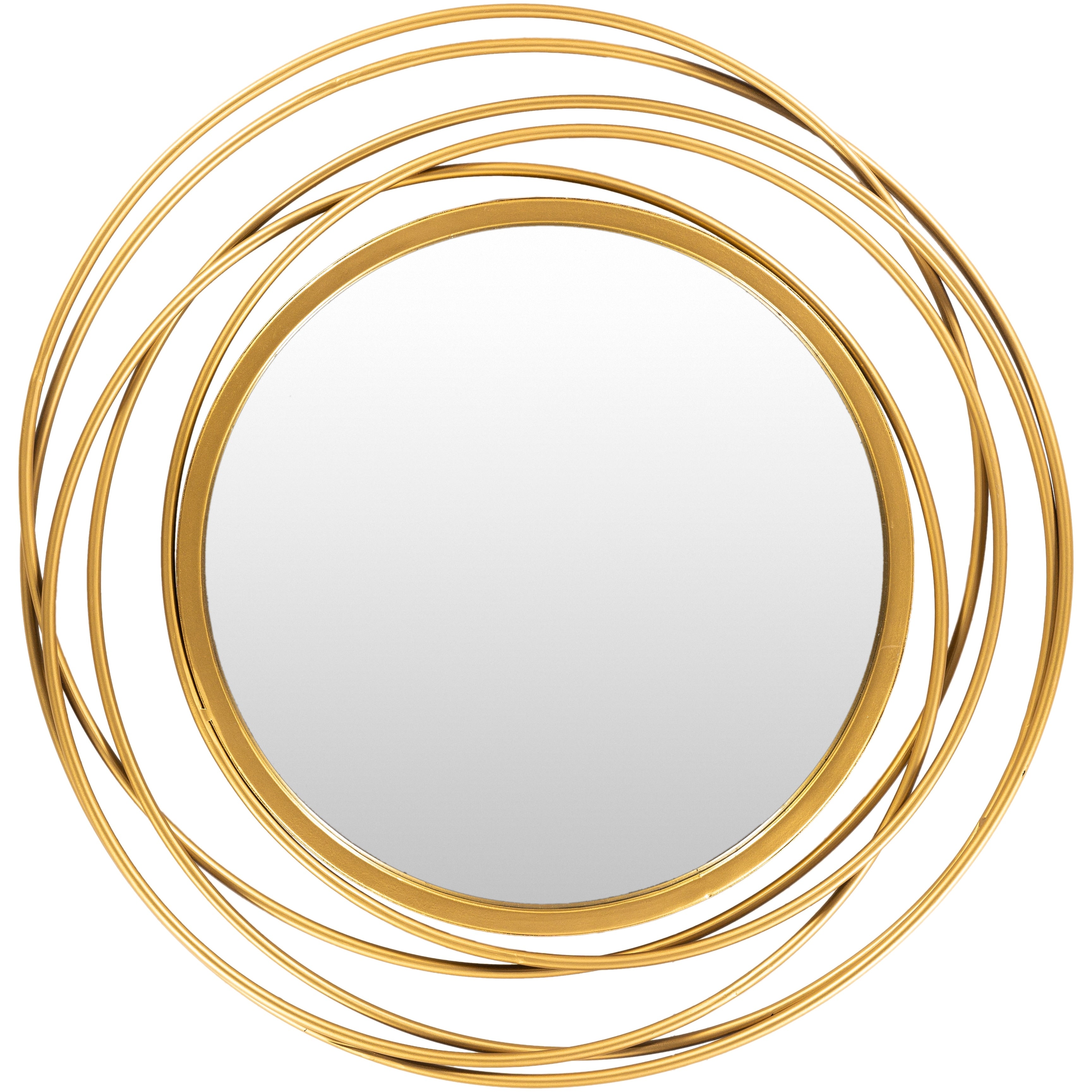 Livabliss Kindra Modern Circles Golden Round Mirror