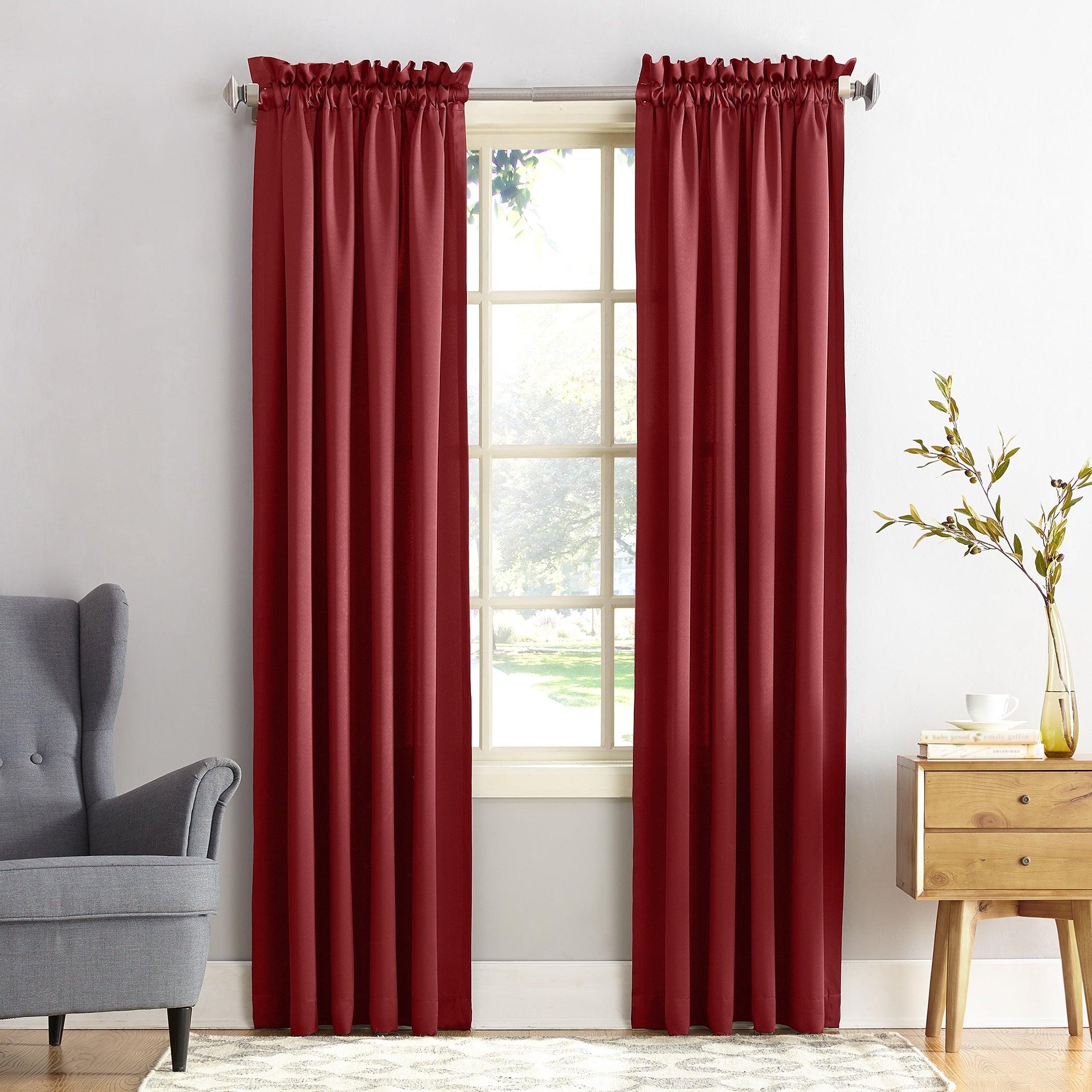 Porch & Den Inez Room Darkening Window Curtain Panel and Valance, Single Panel