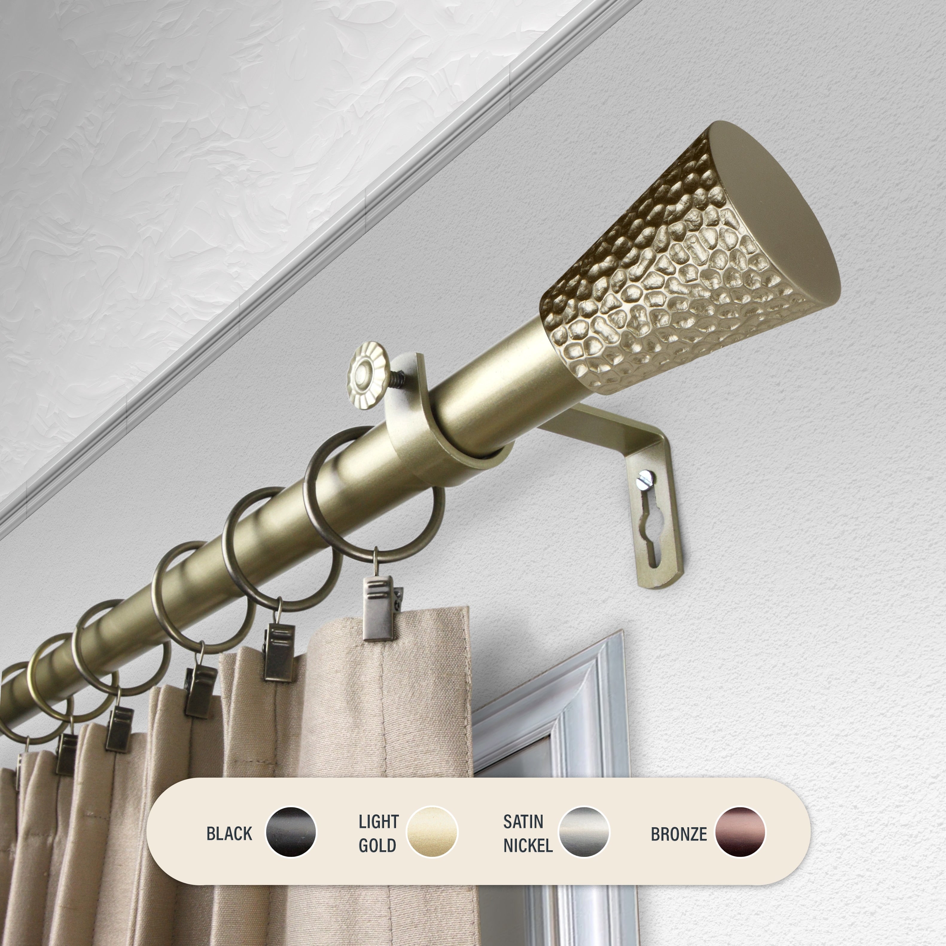 InStyleDesign Emil 1 inch Diameter Adjustable Curtain Rod