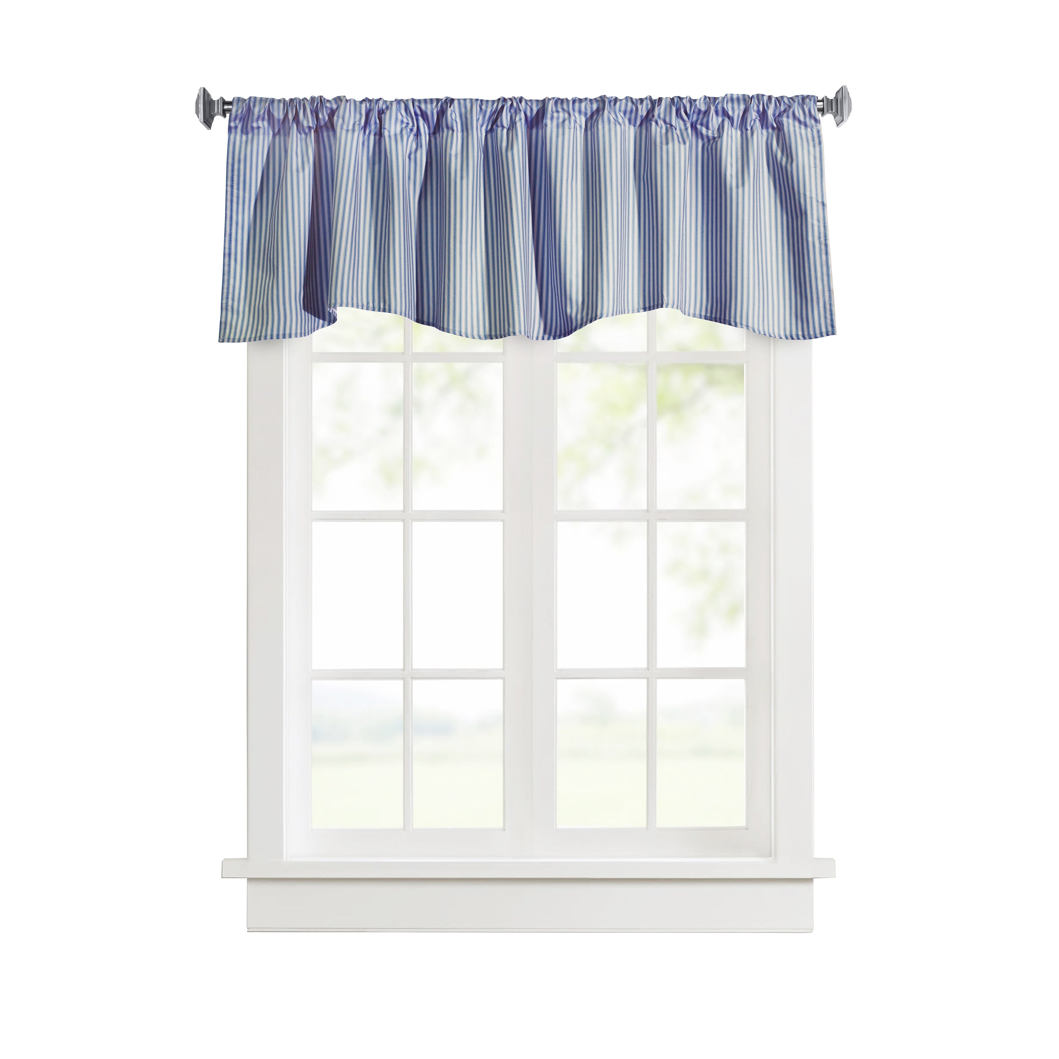 ThermaLogic Ticking Stripe Pole Top Window Curtain Panel Set