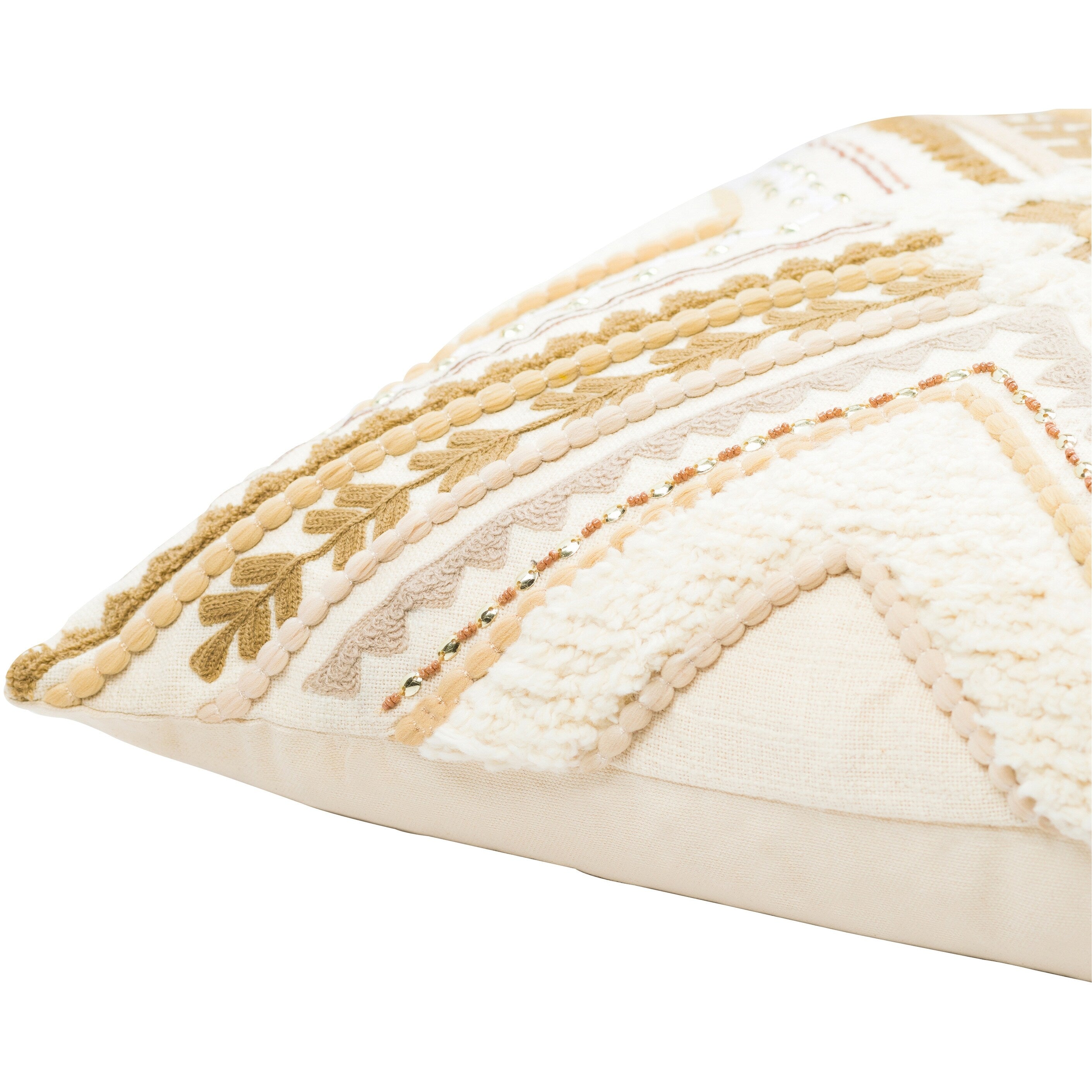 Skylah Detail Embroidered Woven Throw Pillow