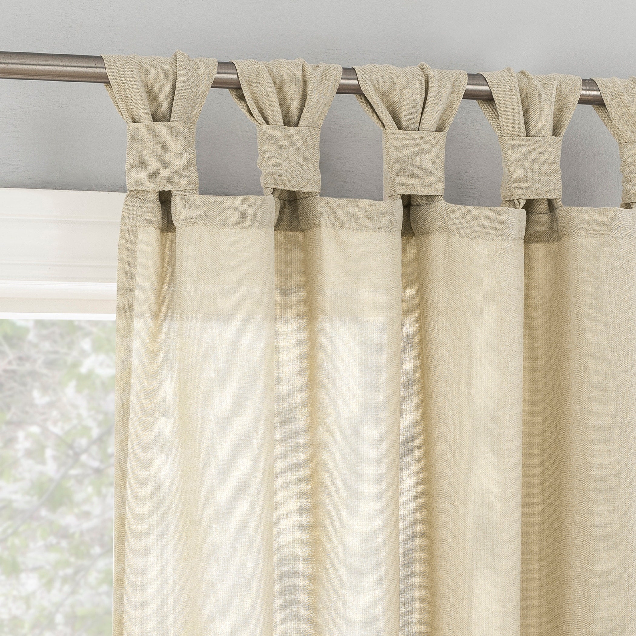 No. 918 Hathaway Twist Tab Semi-Sheer Tab Top Curtain Panel, Single Panel