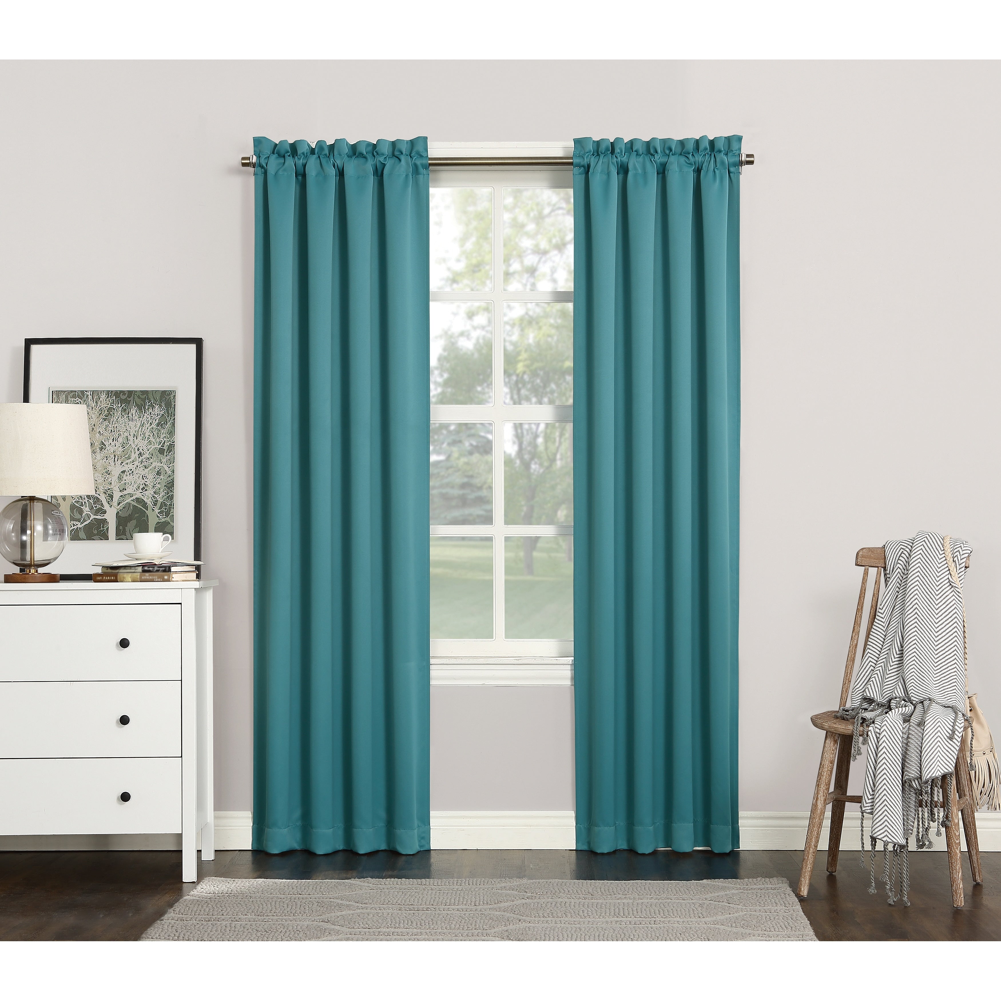 Sun Zero Hayden Energy Saving Blackout Rod Pocket 1-Piece Curtain Panel, Single Panel