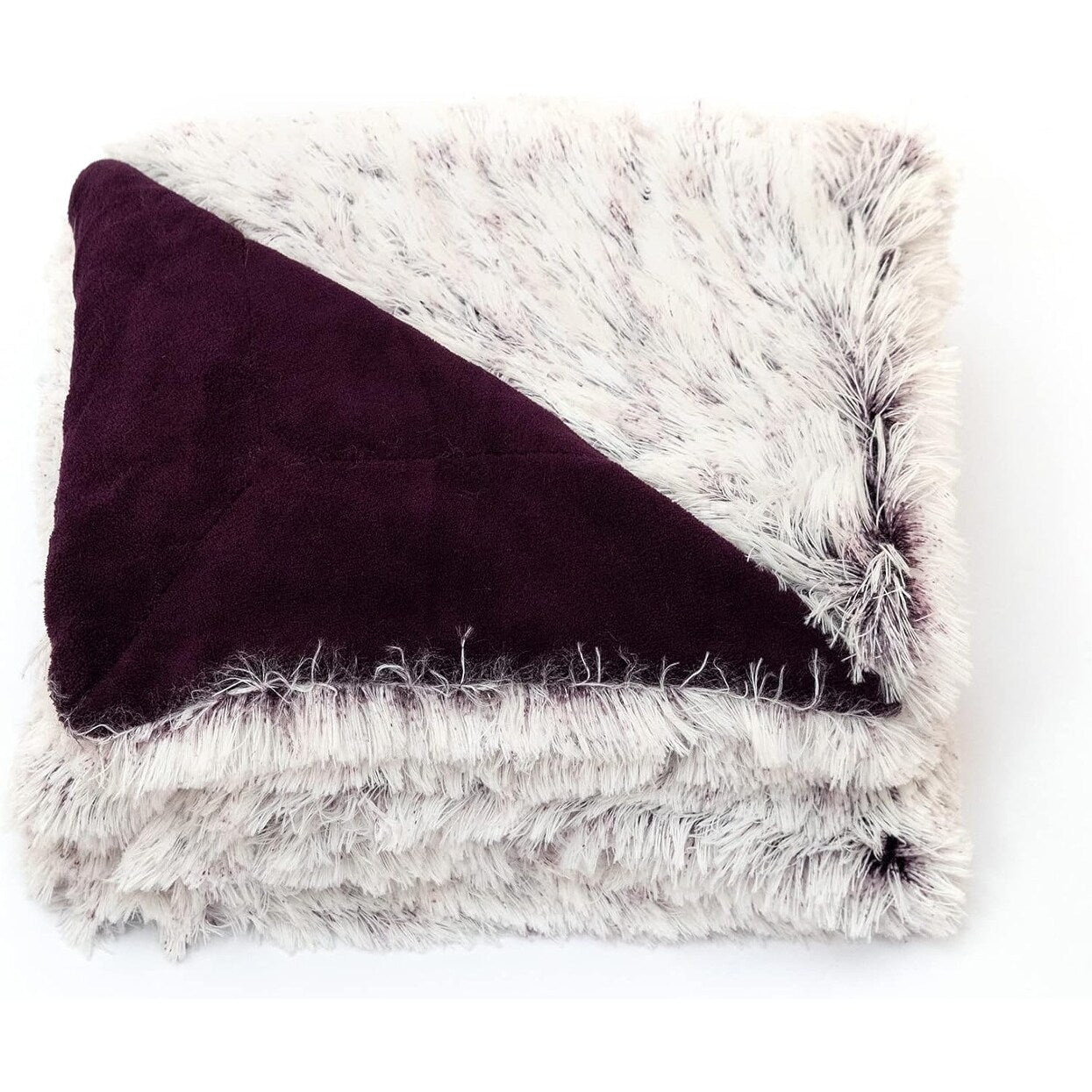 Cheer Collection Reversible Faux Fur Accent Throw Blanket