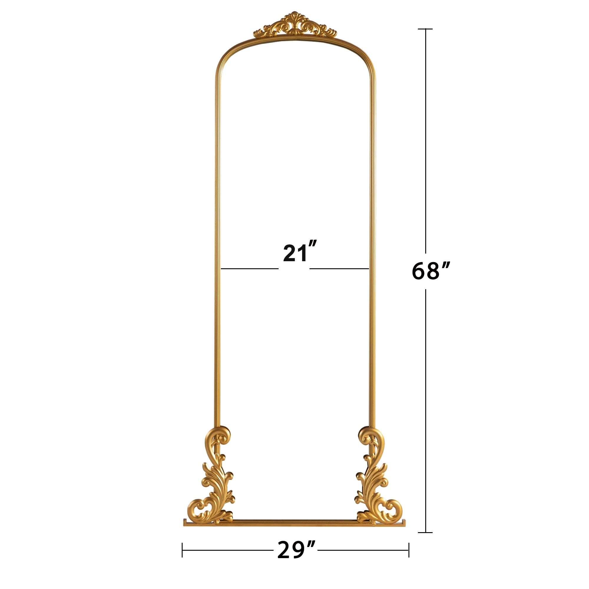 Vintage Arched Floor Mirror - Full Length Vanity Mirror