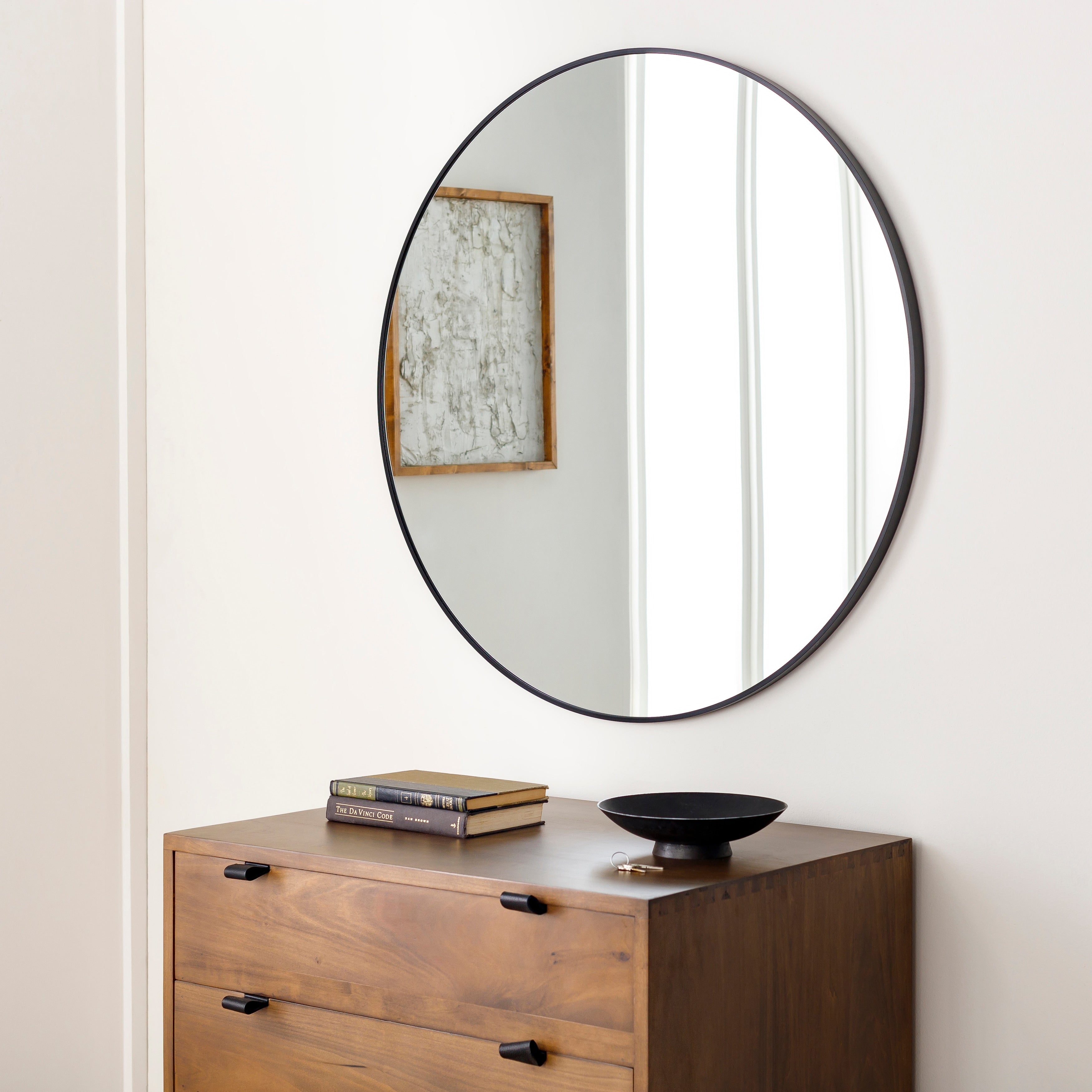 Livabliss Aranya Modern Aluminum Round Circle Accent Mirror