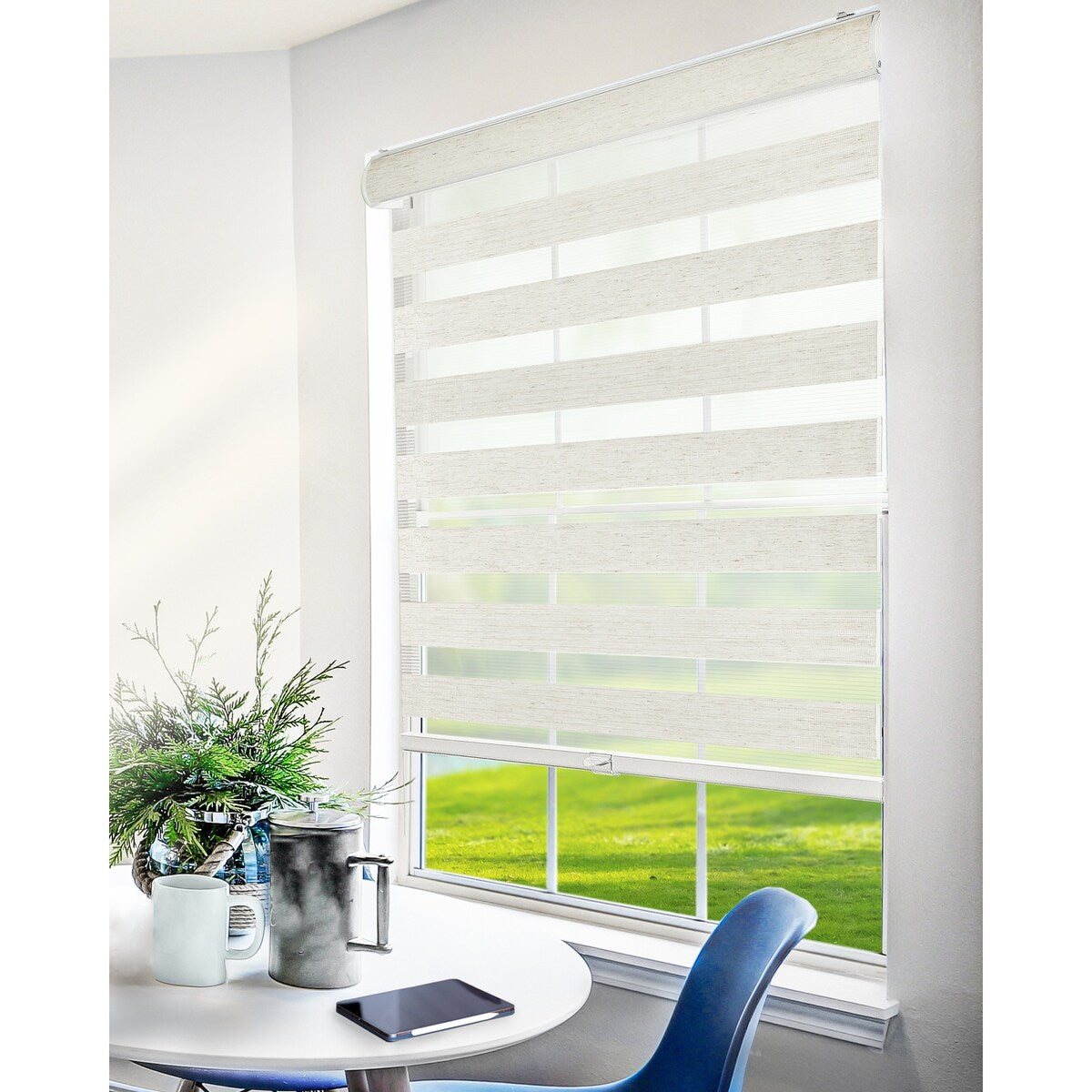 CHICOLOGY Everyday Cordless Light Filtering Zebra Window Shades