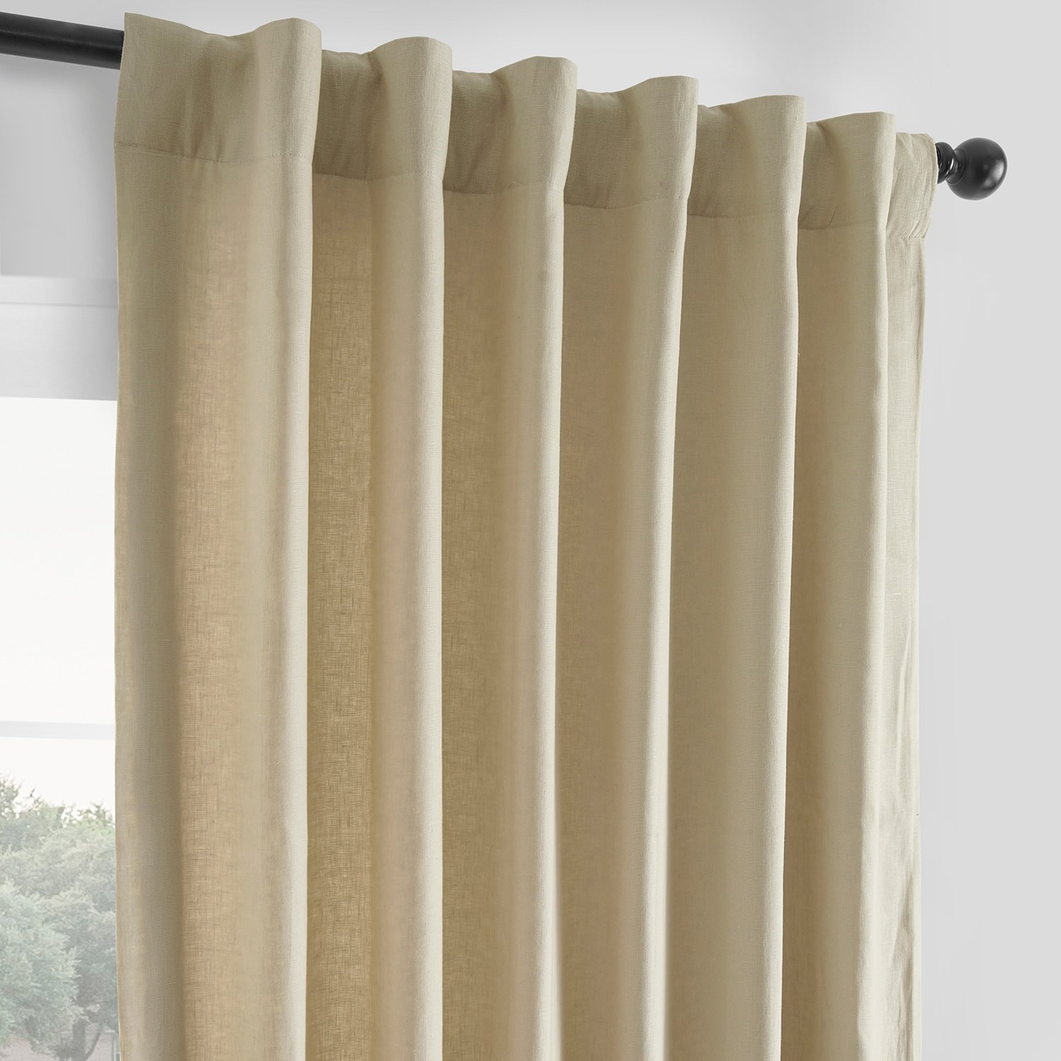 Exclusive Fabrics French Linen Room Darkening Curtains Panel - Elegant luxurious Drapes (1 Panel)