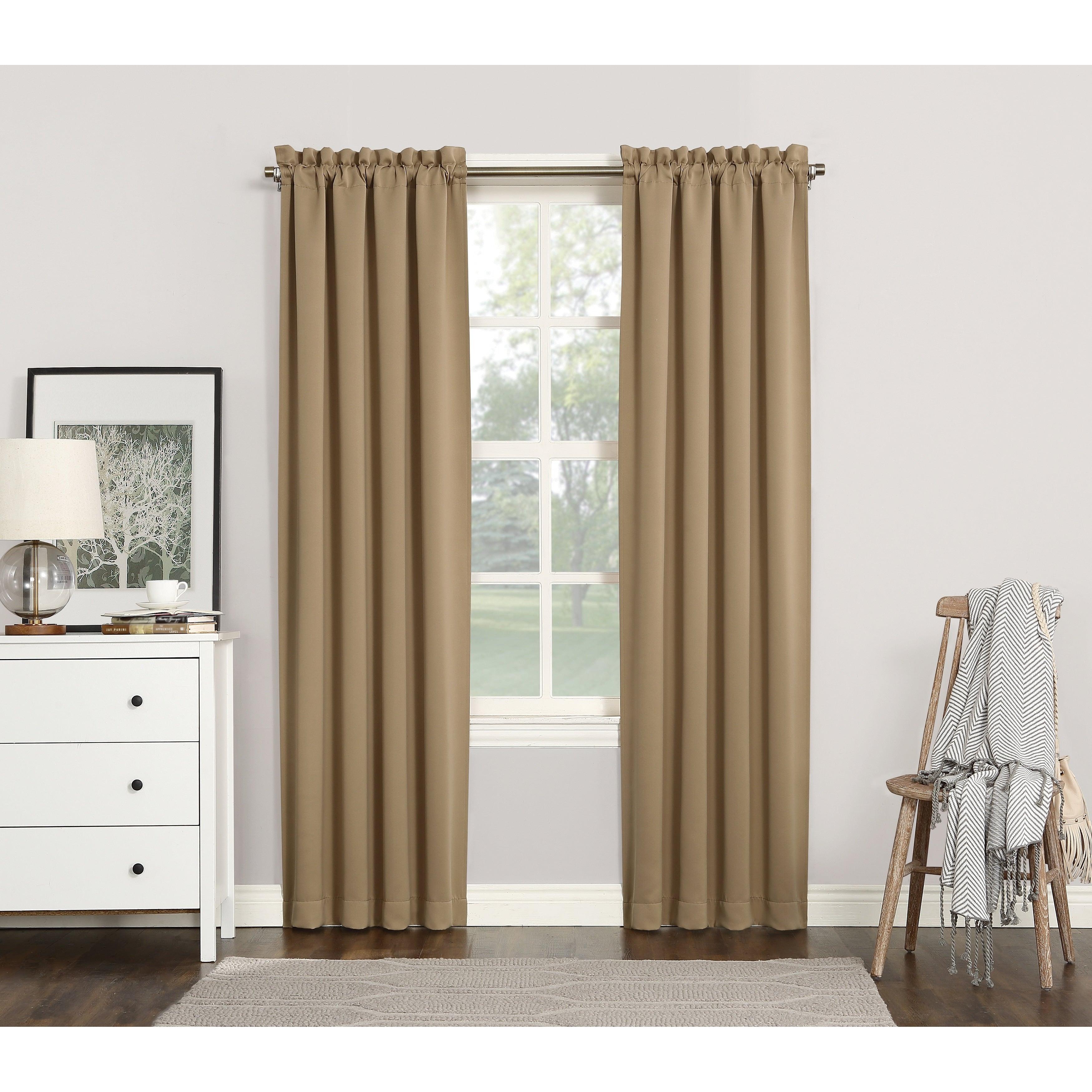 Sun Zero Hayden Energy Saving Blackout Rod Pocket 1-Piece Curtain Panel, Single Panel