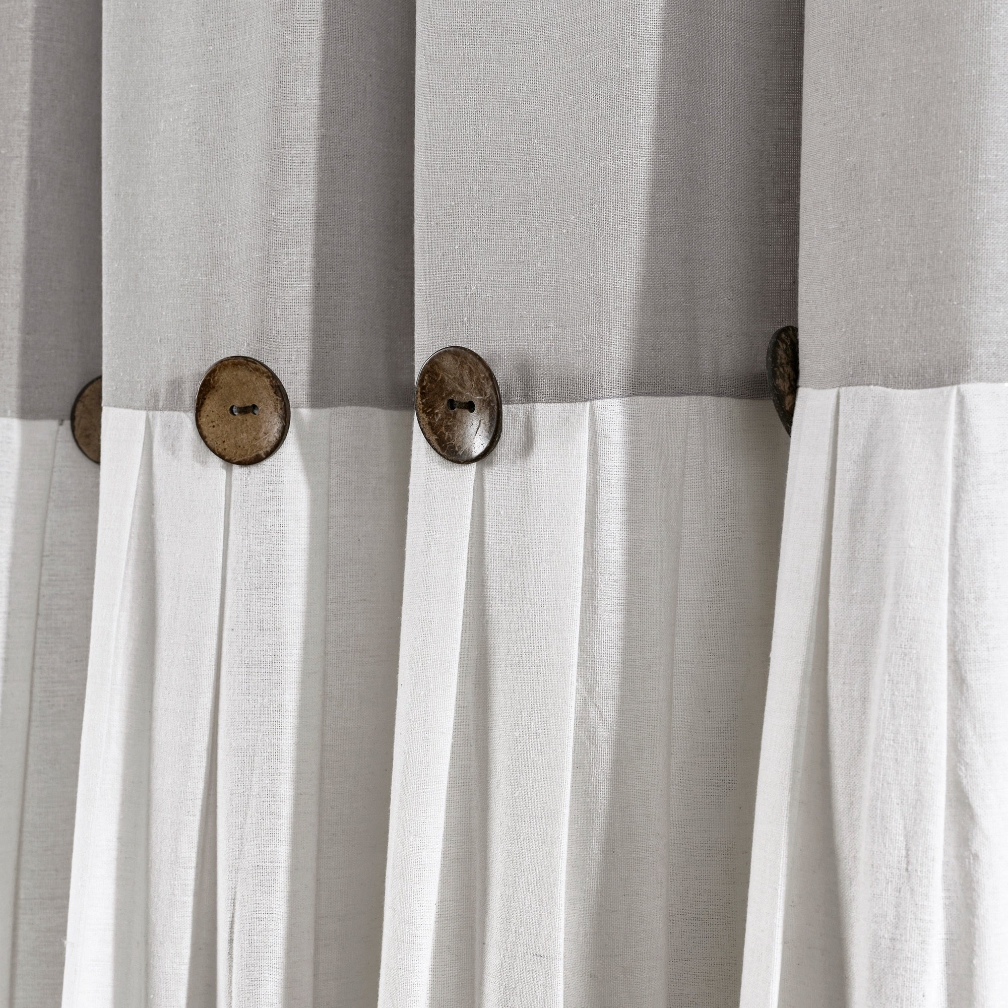 Lush Decor Linen Button Single Panel Window Curtain