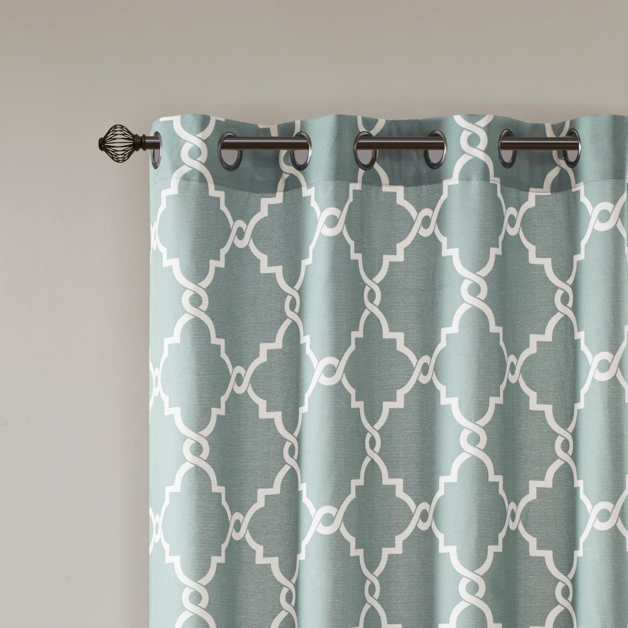 Madison Park Westmont Fretwork Print Grommet Top Window Single Curtain Panel