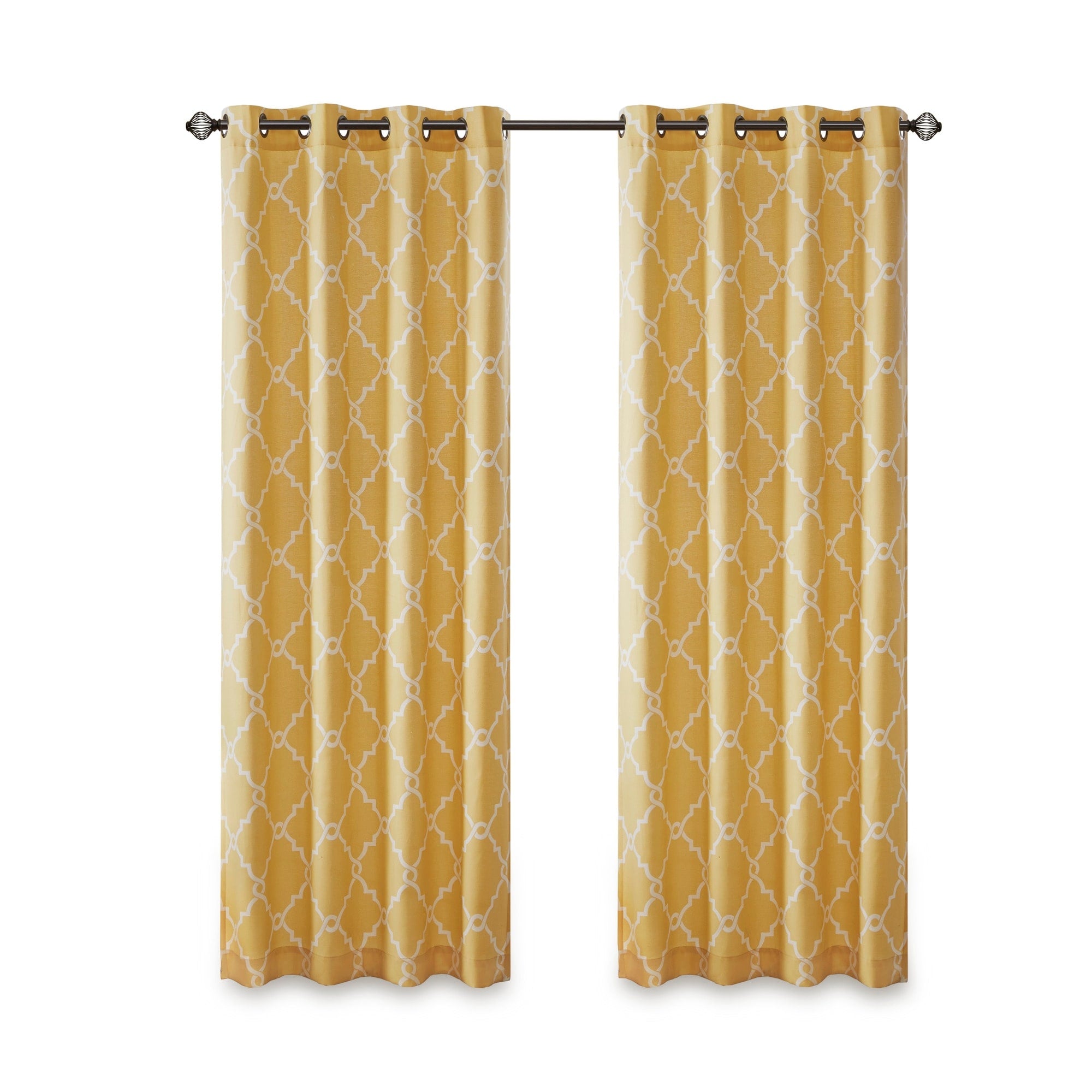 Madison Park Westmont Fretwork Print Grommet Top Window Single Curtain Panel