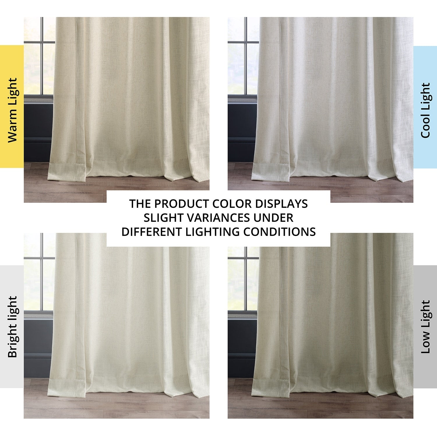 Exclusive Fabrics Heavy Faux Linen Light Filtering Curtains For Bedroom, Living Room (1 Panel)